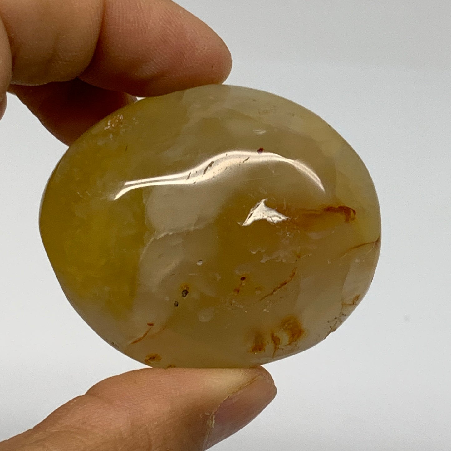 201g, 1.9"-2", 3pcs, Red Carnelian Palm-Stone Gem Crystal Polished, B37618