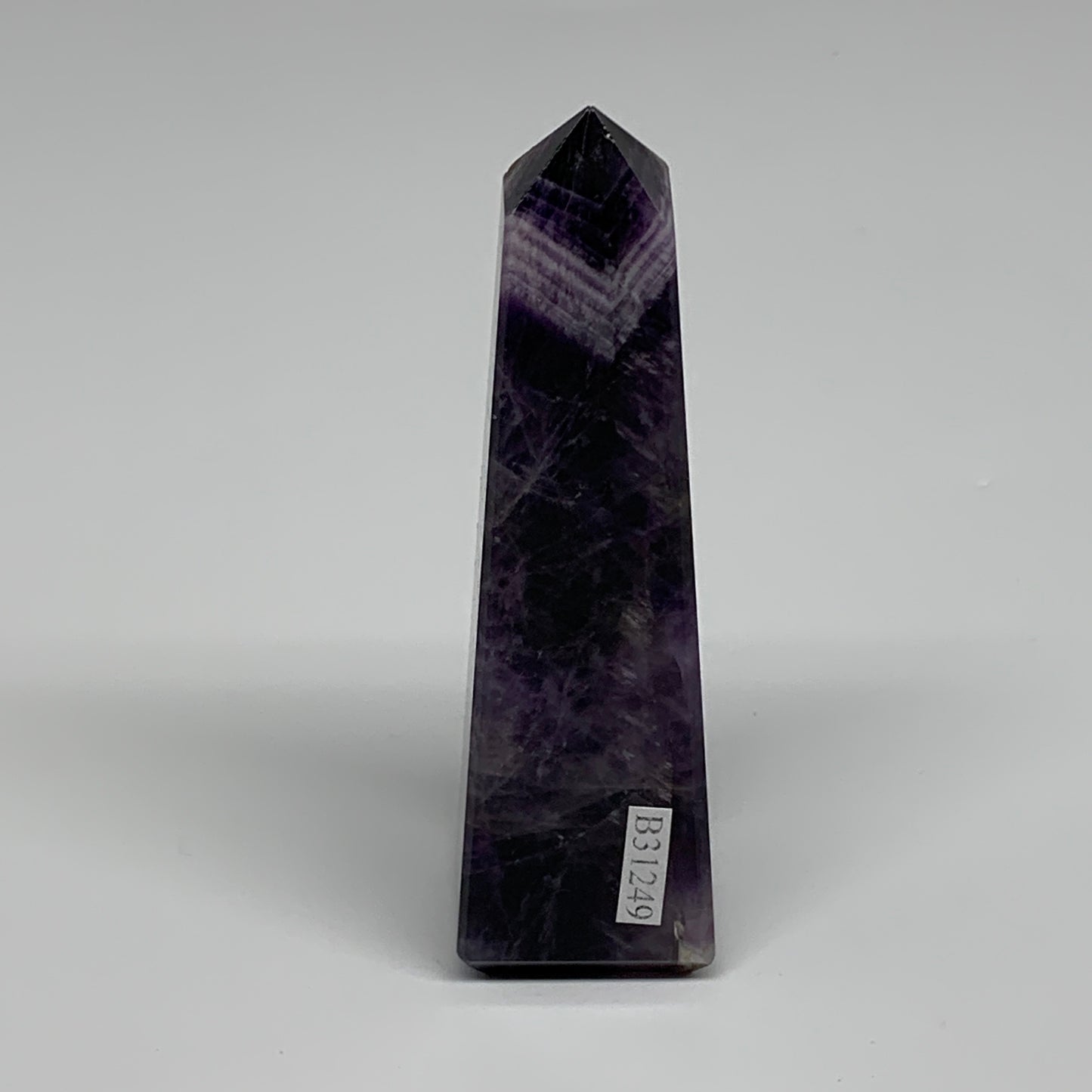 89.3g, 3.5"x1"x1" Natural Amethyst Tower Point Obelisk @Brazil, B31249