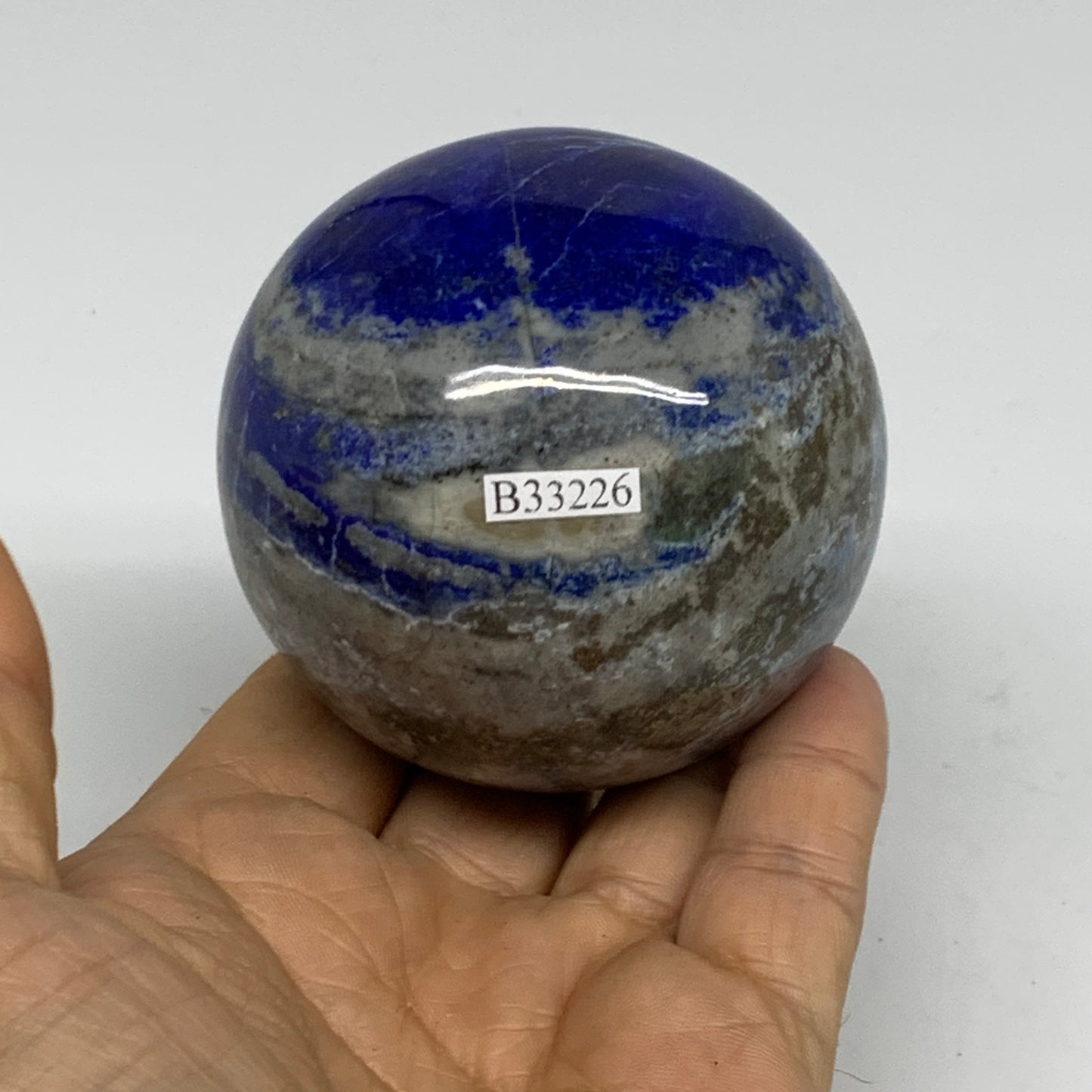 1 lbs, 2.6" (65mm), Lapis Lazuli Sphere Ball Gemstone @Afghanistan, B33226