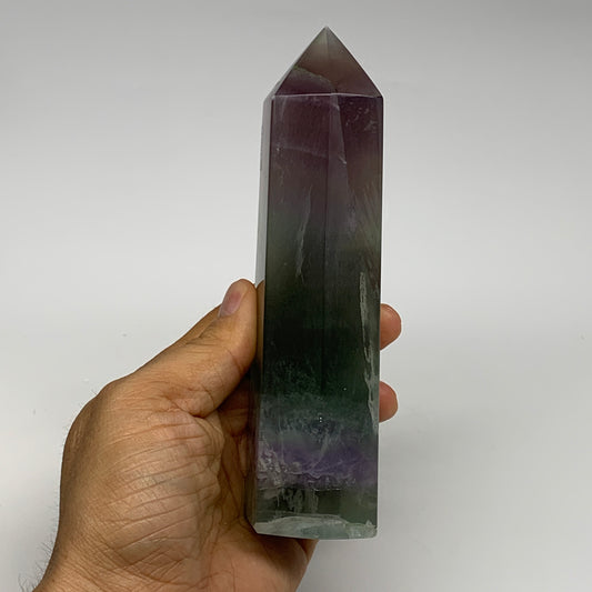 1.12 lbs, 6"x1.6"x1.4" Natural Fluorite Tower Obelisk Point Crystal, B29673