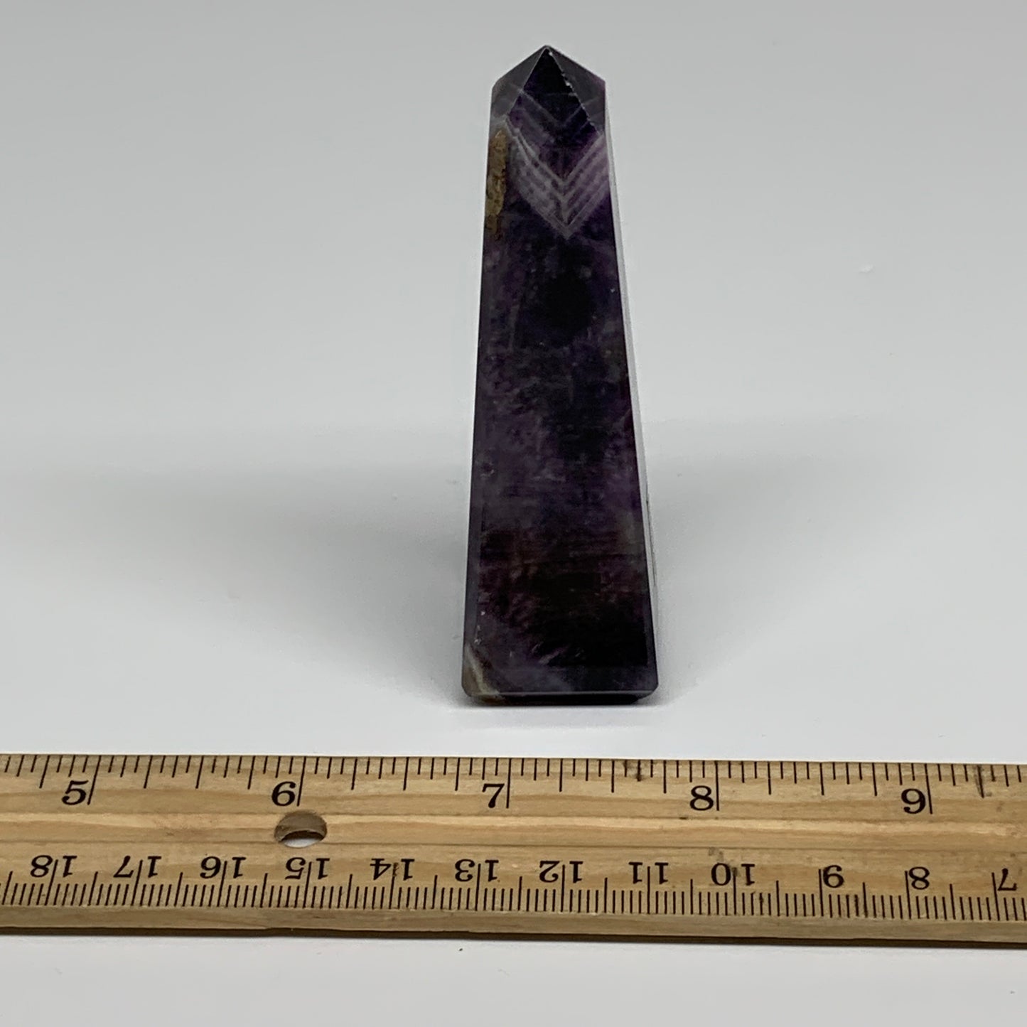 89.3g, 3.5"x1"x1" Natural Amethyst Tower Point Obelisk @Brazil, B31249