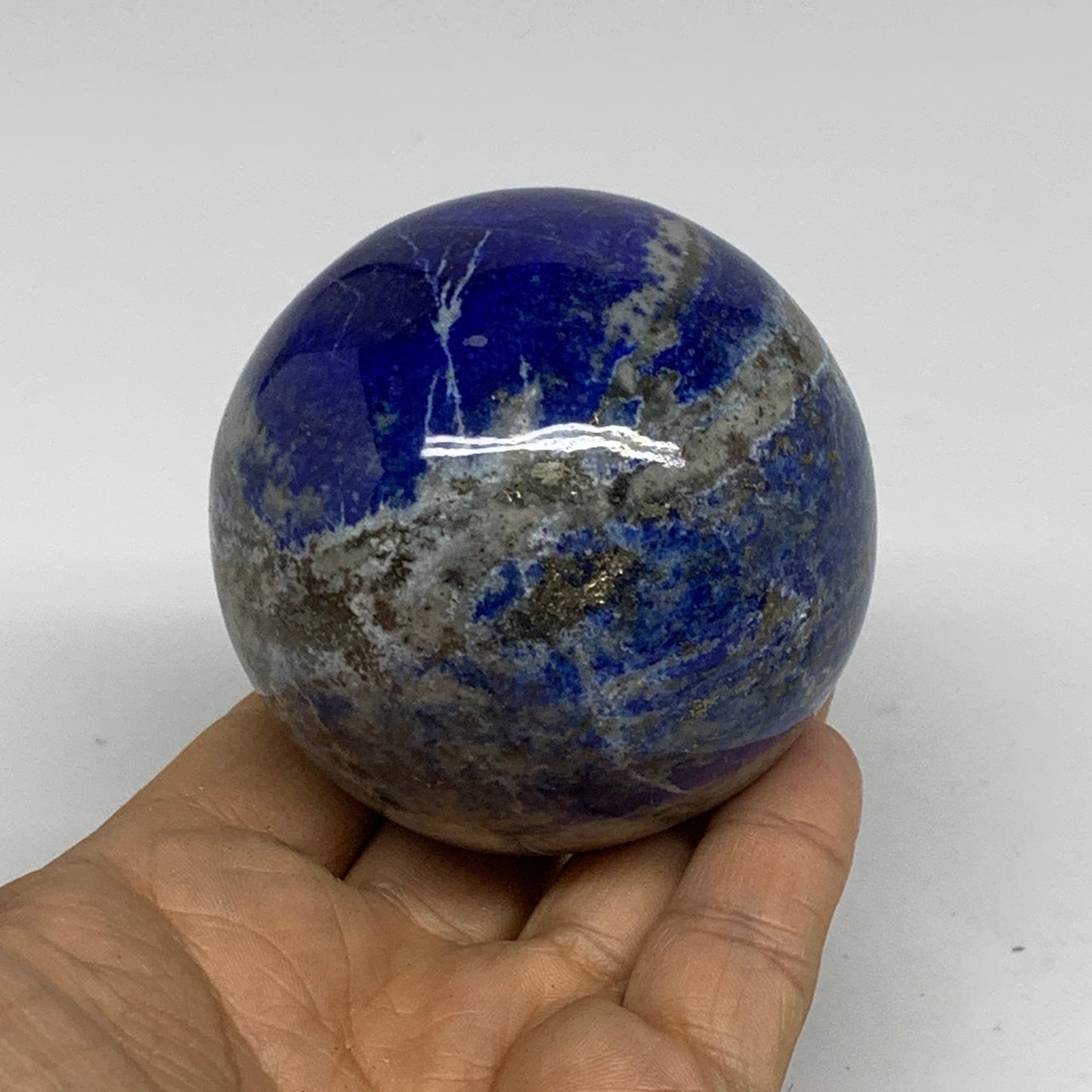 1 lbs, 2.6" (65mm), Lapis Lazuli Sphere Ball Gemstone @Afghanistan, B33226