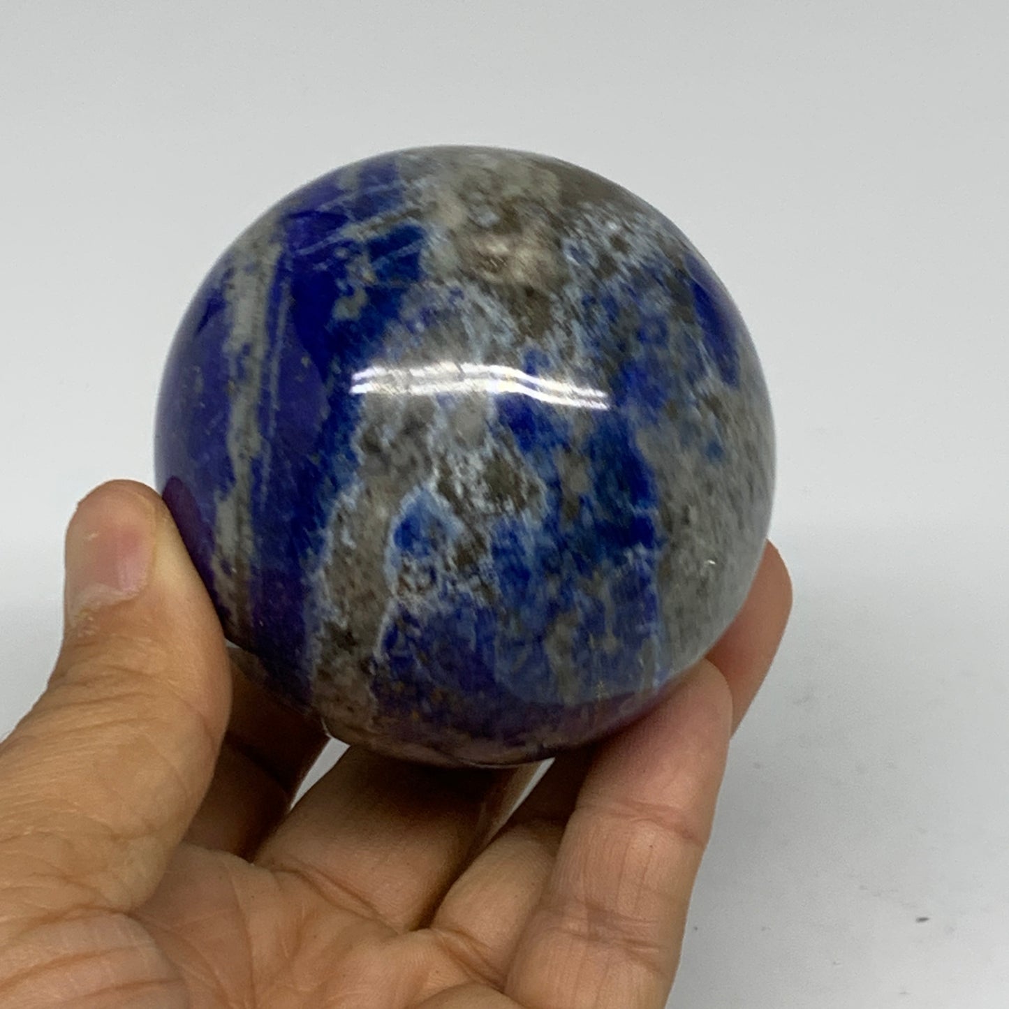 1 lbs, 2.6" (65mm), Lapis Lazuli Sphere Ball Gemstone @Afghanistan, B33226