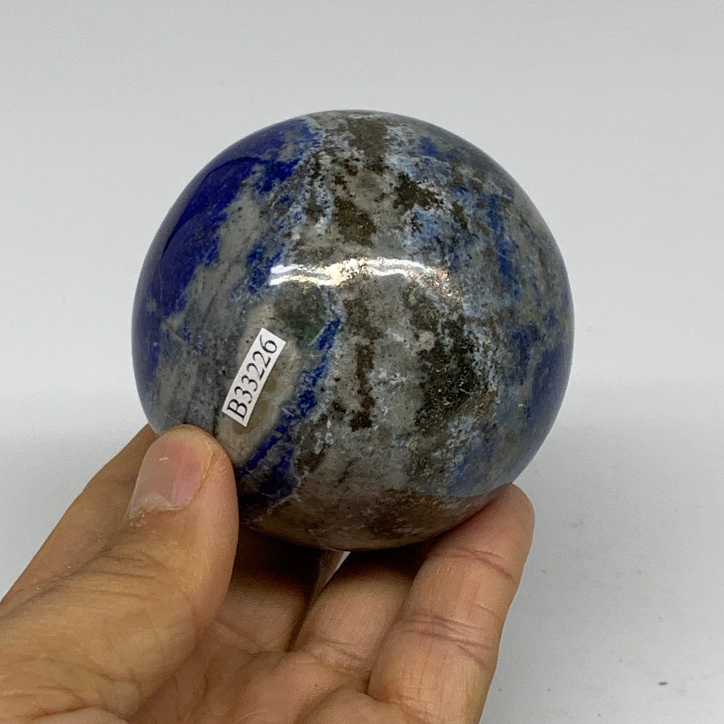 1 lbs, 2.6" (65mm), Lapis Lazuli Sphere Ball Gemstone @Afghanistan, B33226