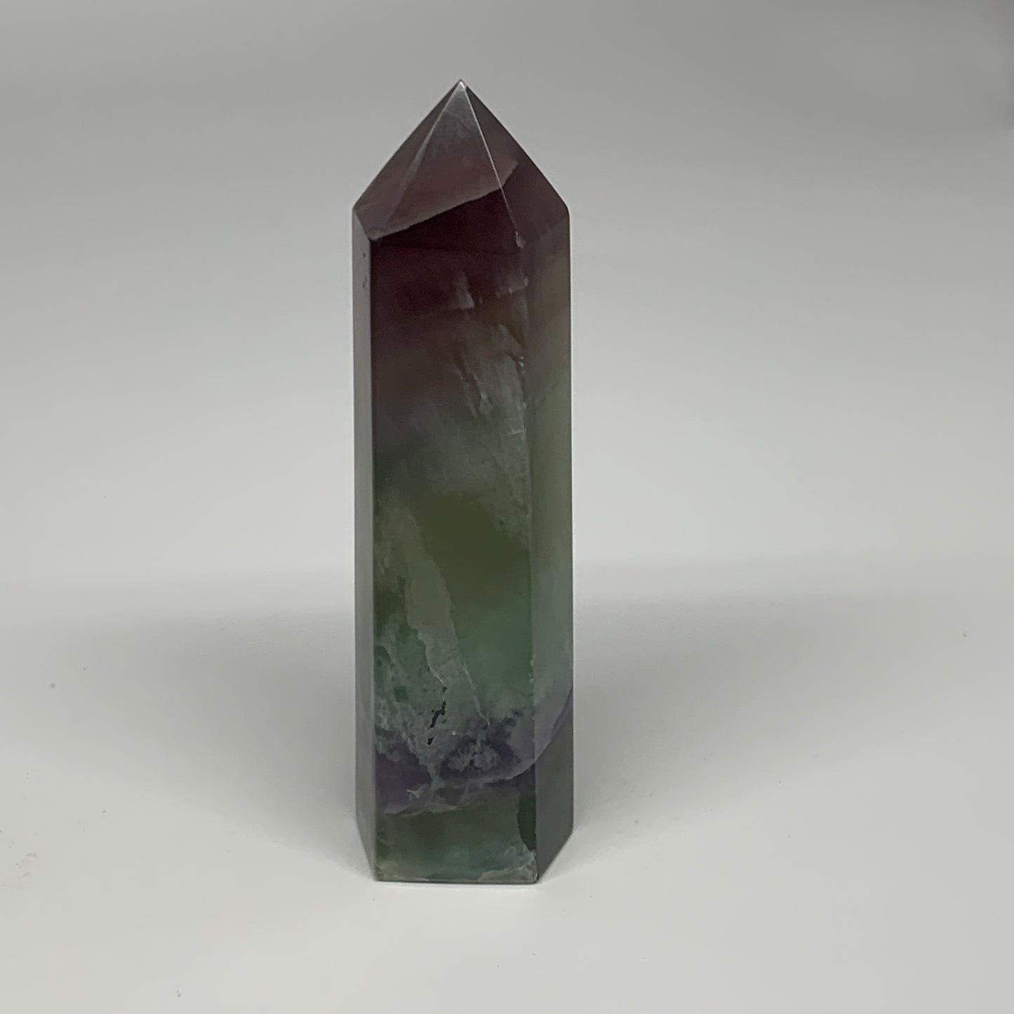 1.12 lbs, 6"x1.6"x1.4" Natural Fluorite Tower Obelisk Point Crystal, B29673
