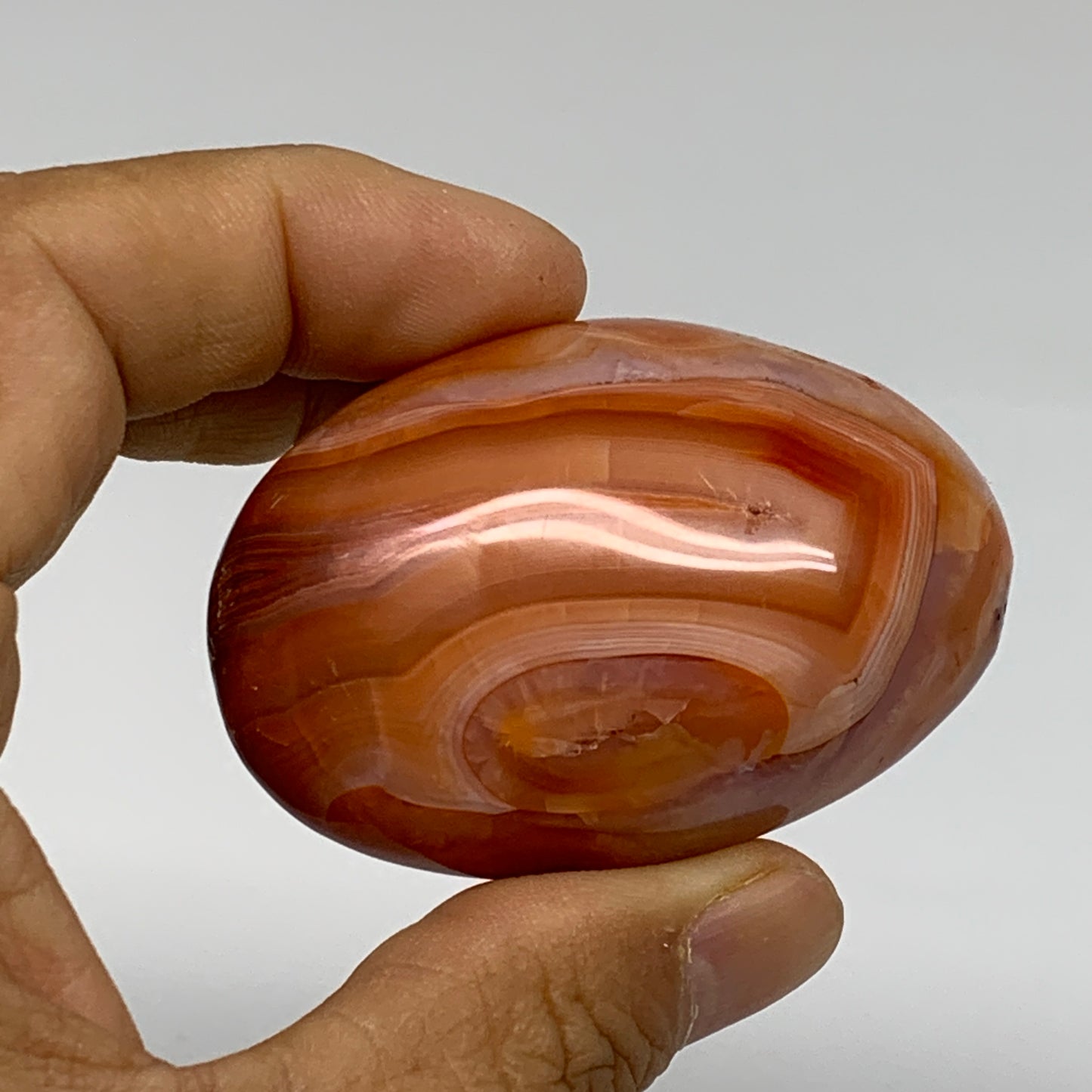 177.8g, 2.2"-2.3", 2pcs, Red Carnelian Palm-Stone Gem Crystal Polished, B37619