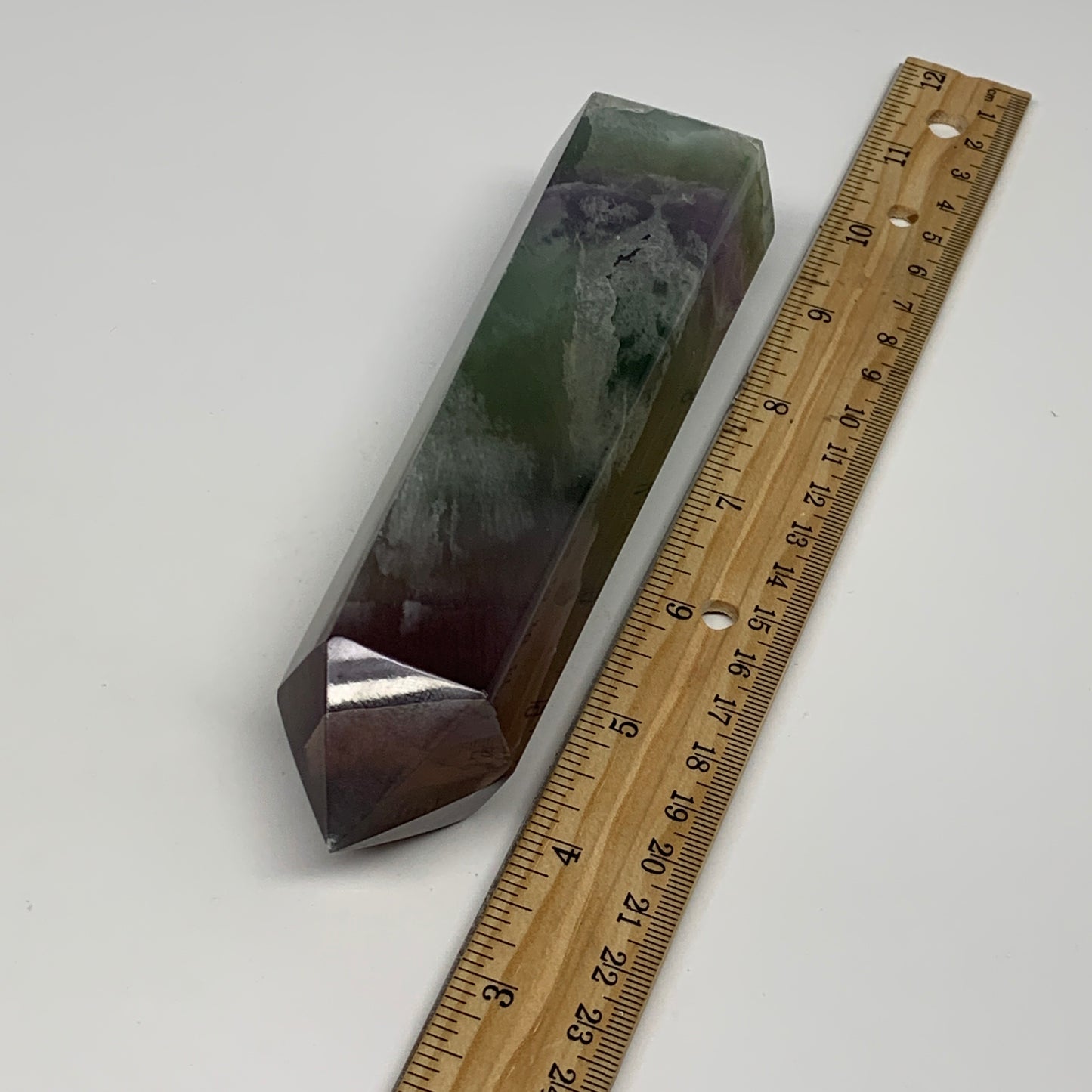 1.12 lbs, 6"x1.6"x1.4" Natural Fluorite Tower Obelisk Point Crystal, B29673