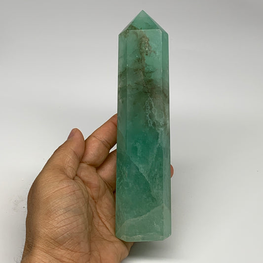 1.14 lbs, 6.9"x1.5"x1.3" Natural Fluorite Tower Obelisk Point Crystal, B29674