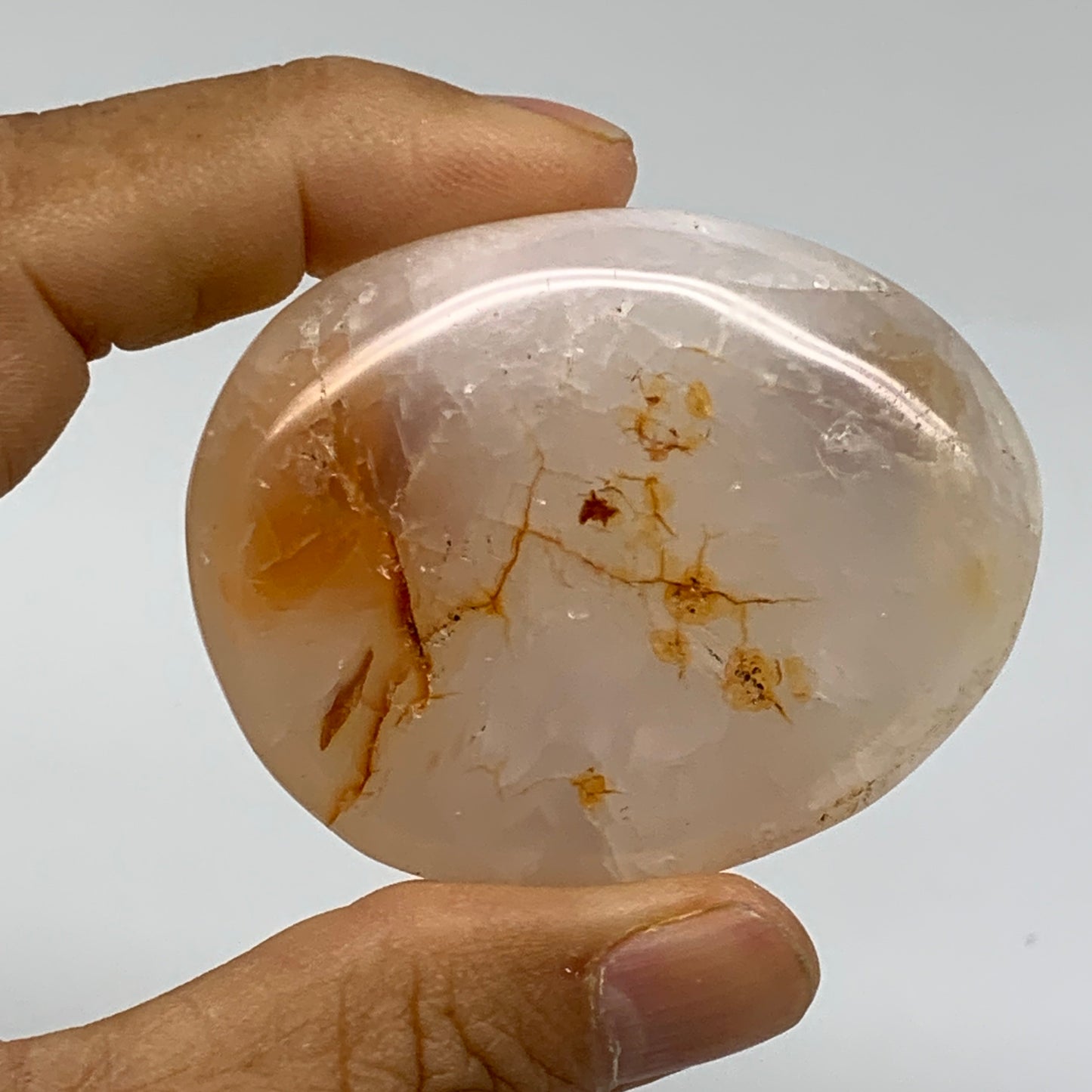 177.8g, 2.2"-2.3", 2pcs, Red Carnelian Palm-Stone Gem Crystal Polished, B37619