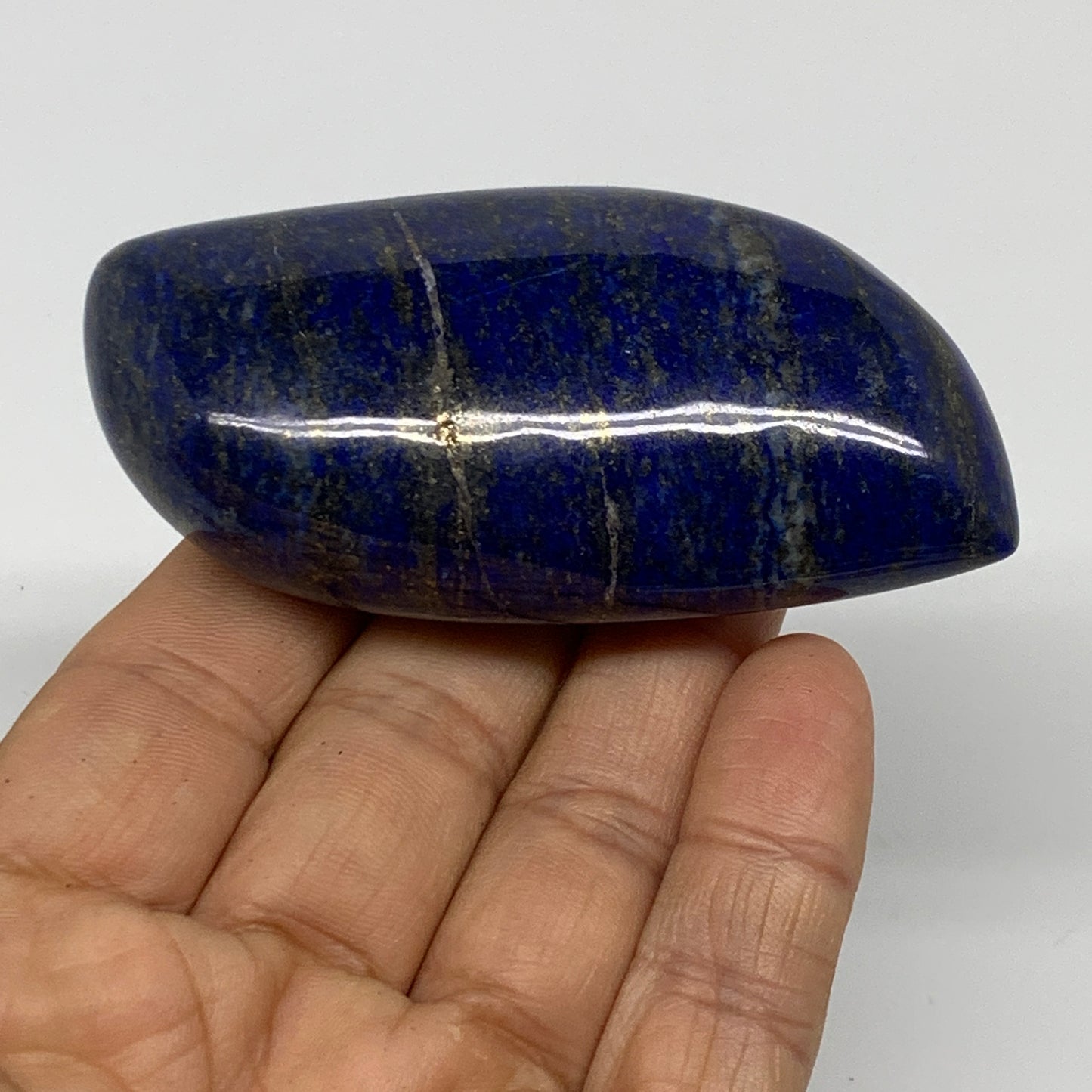 124.6g,3"x1.5"x0.9", Natural Lapis Lazuli Palm Stone @Afghanistan, B36714
