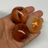 157g,1.4"-1.5", 3pcs, Small Red Carnelian Palm-Stone Gem Crystal Polished,B28139