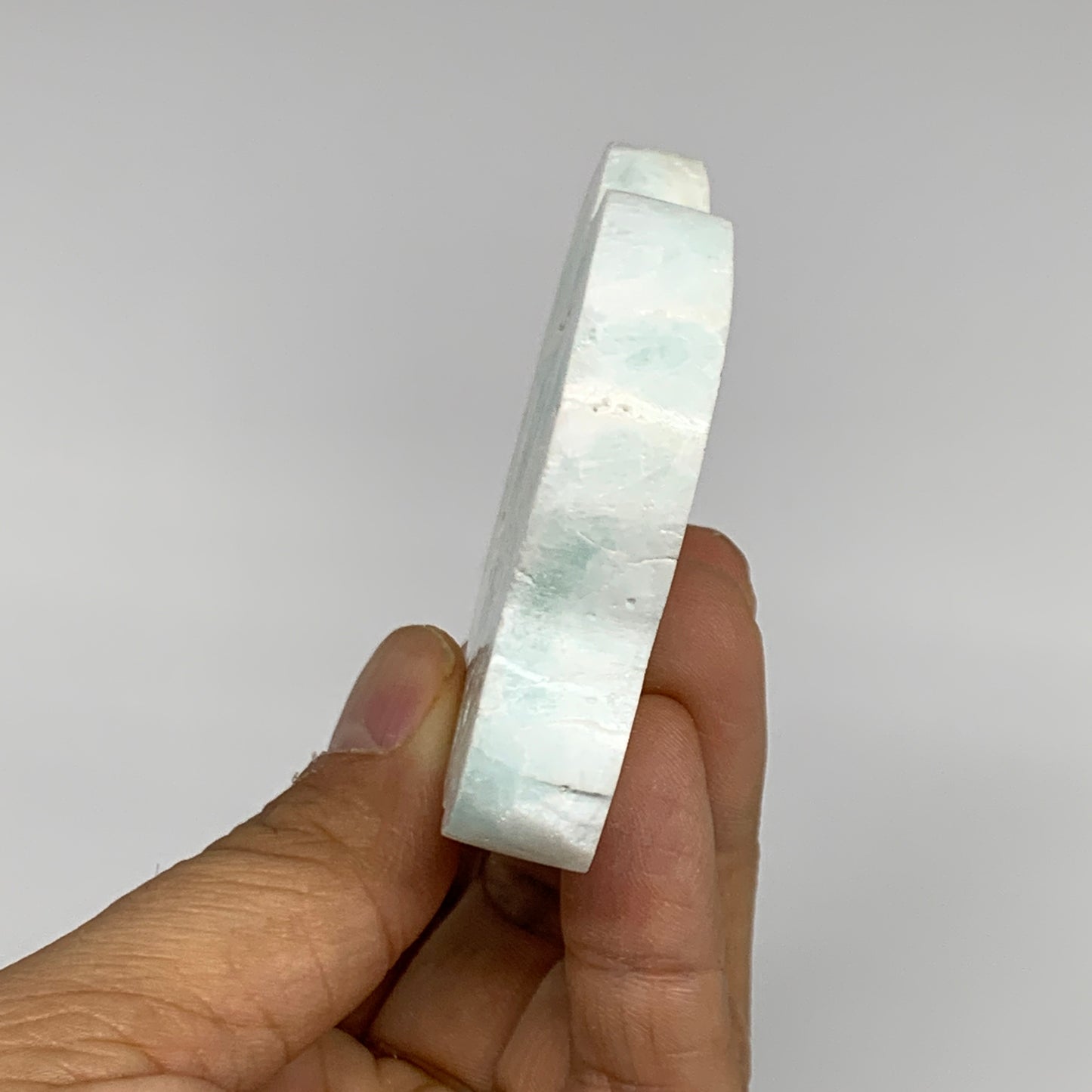 117.9g, 3"x2.1"x0.4", Natural Caribbean Calcite Cloud Crystal @Afghanistan, B319