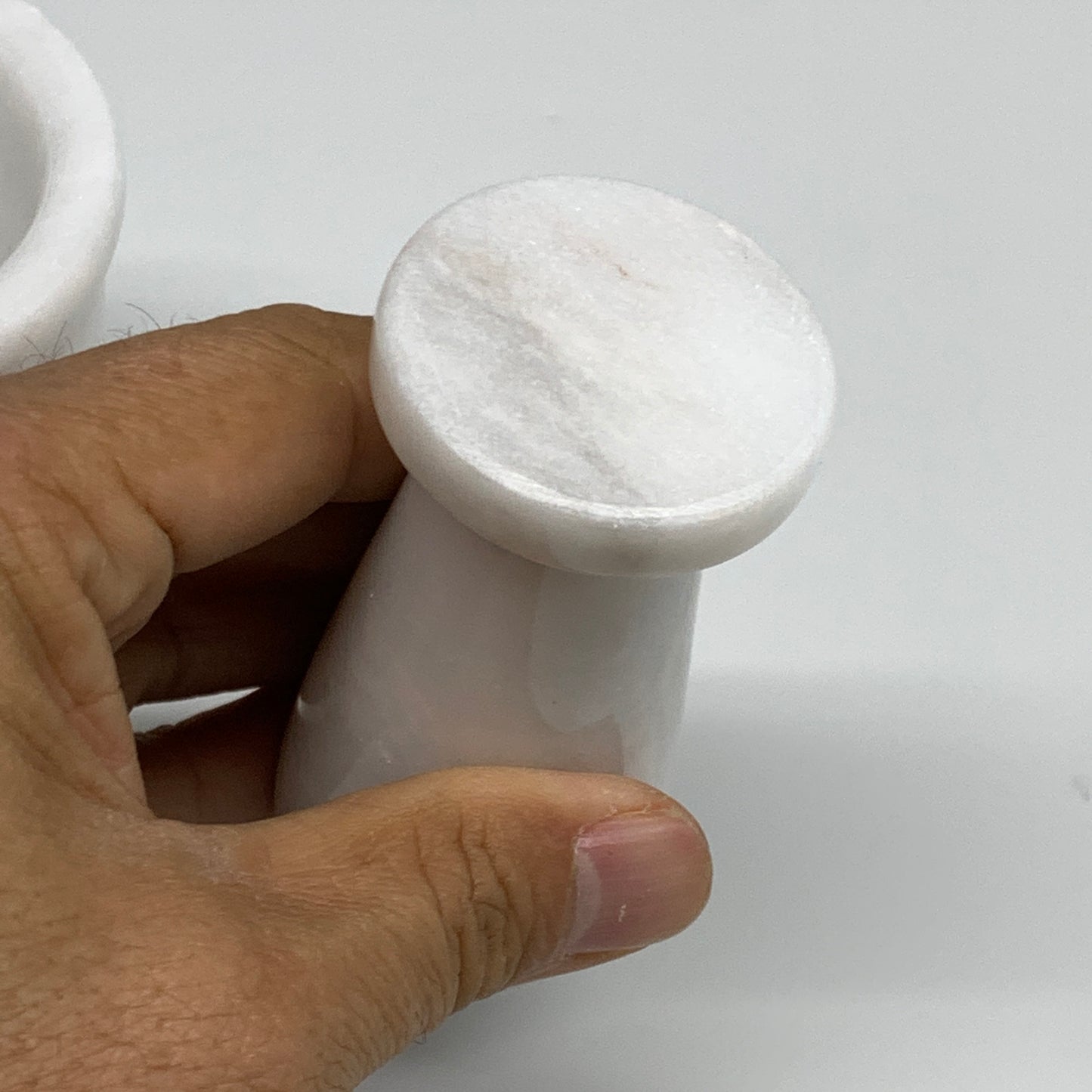 1.37 lbs, 3"x3", Natural Marble Crystal Pestle and Mortar Handmade, B32566