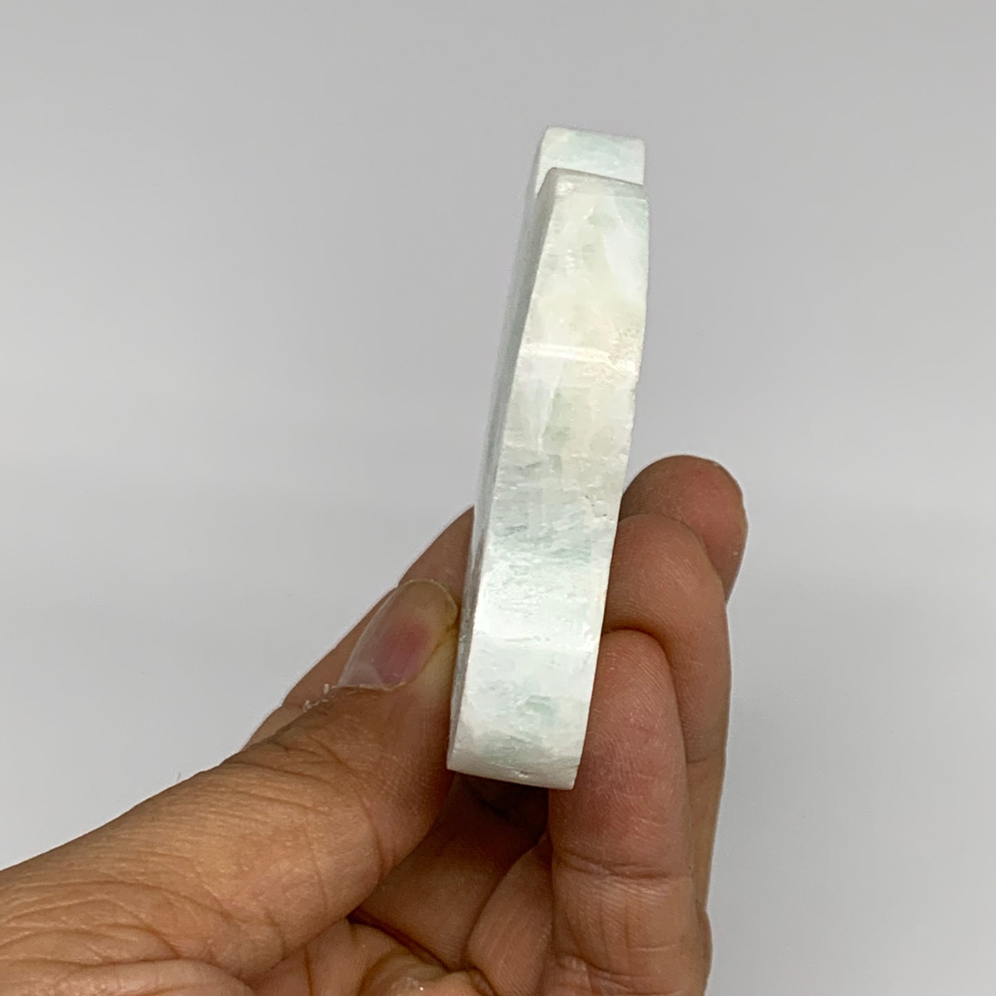 117.9g, 3"x2.1"x0.4", Natural Caribbean Calcite Cloud Crystal @Afghanistan, B319