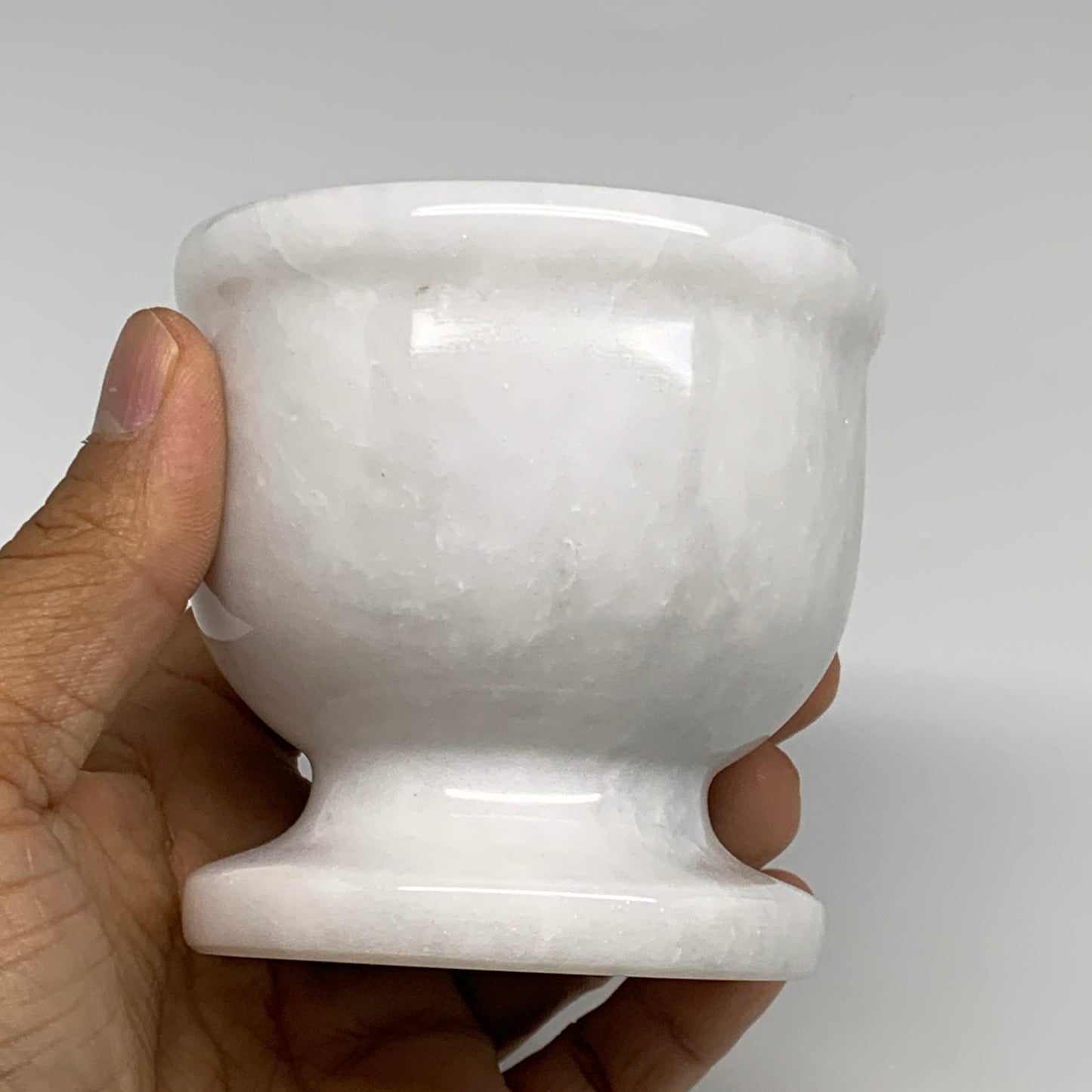 1.37 lbs, 3"x3", Natural Marble Crystal Pestle and Mortar Handmade, B32566