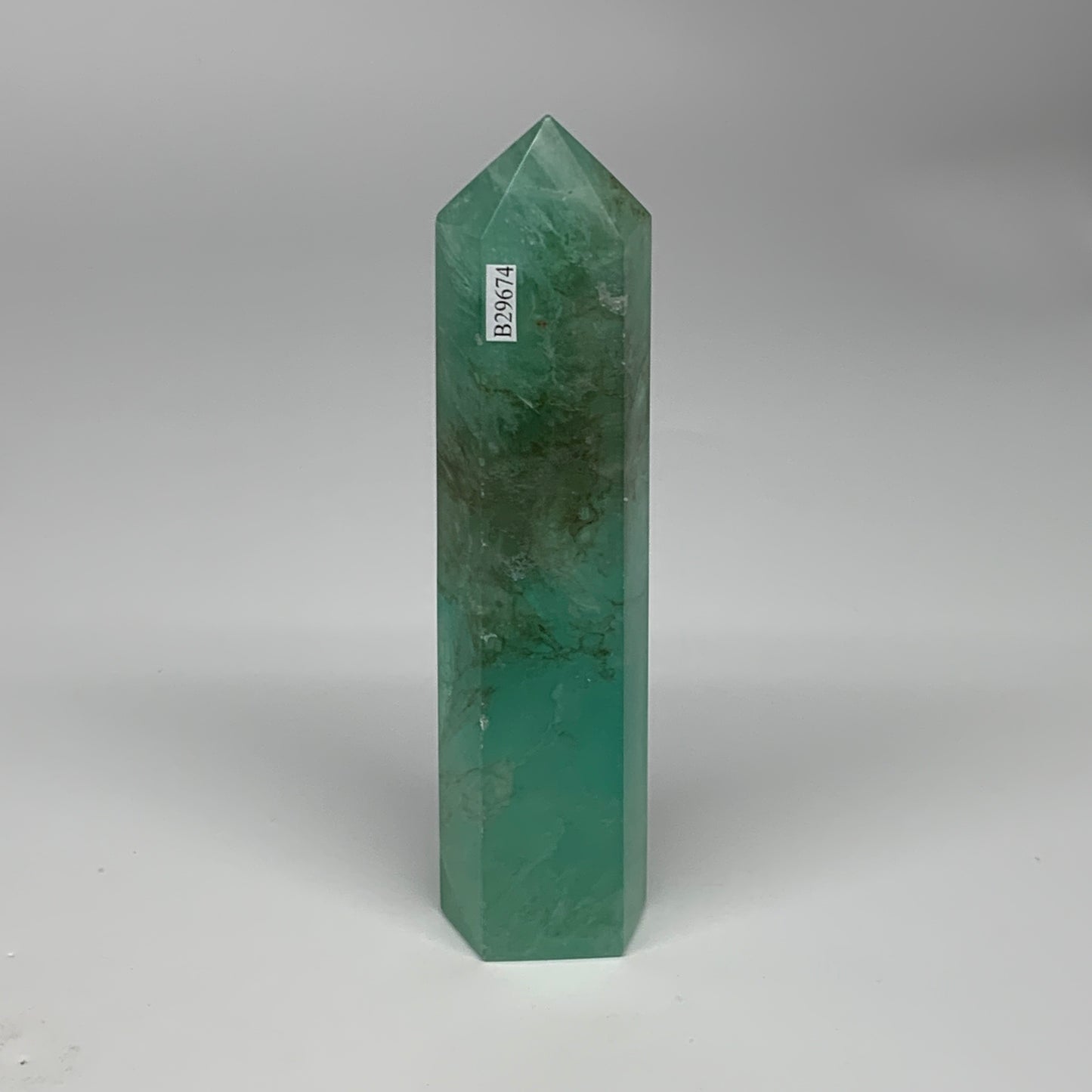 1.14 lbs, 6.9"x1.5"x1.3" Natural Fluorite Tower Obelisk Point Crystal, B29674