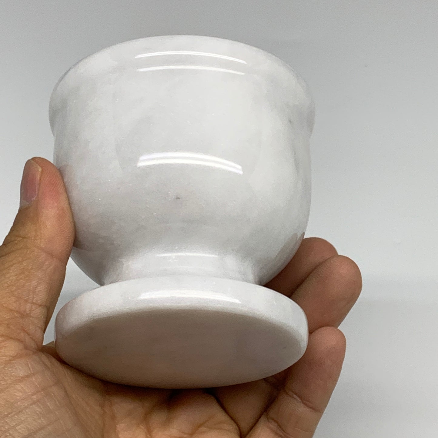 1.37 lbs, 3"x3", Natural Marble Crystal Pestle and Mortar Handmade, B32566