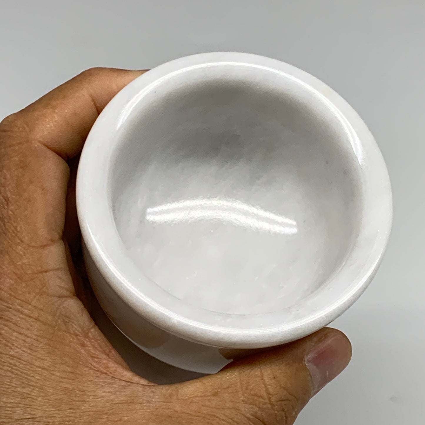 1.37 lbs, 3"x3", Natural Marble Crystal Pestle and Mortar Handmade, B32566