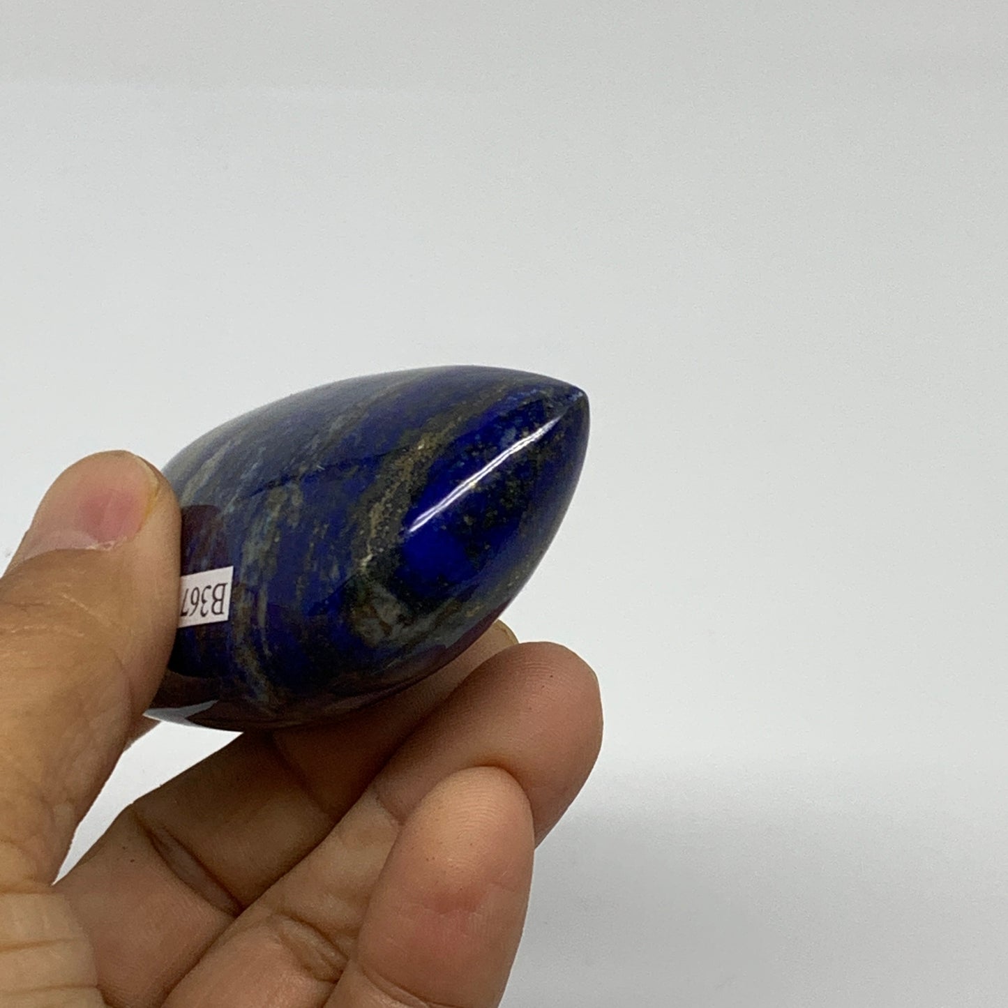 124.6g,3"x1.5"x0.9", Natural Lapis Lazuli Palm Stone @Afghanistan, B36714