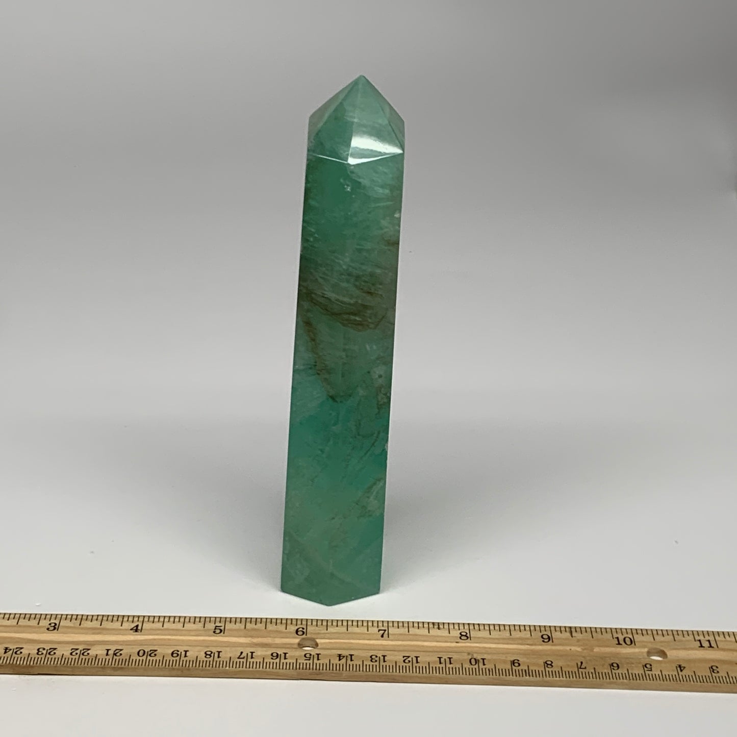 1.14 lbs, 6.9"x1.5"x1.3" Natural Fluorite Tower Obelisk Point Crystal, B29674