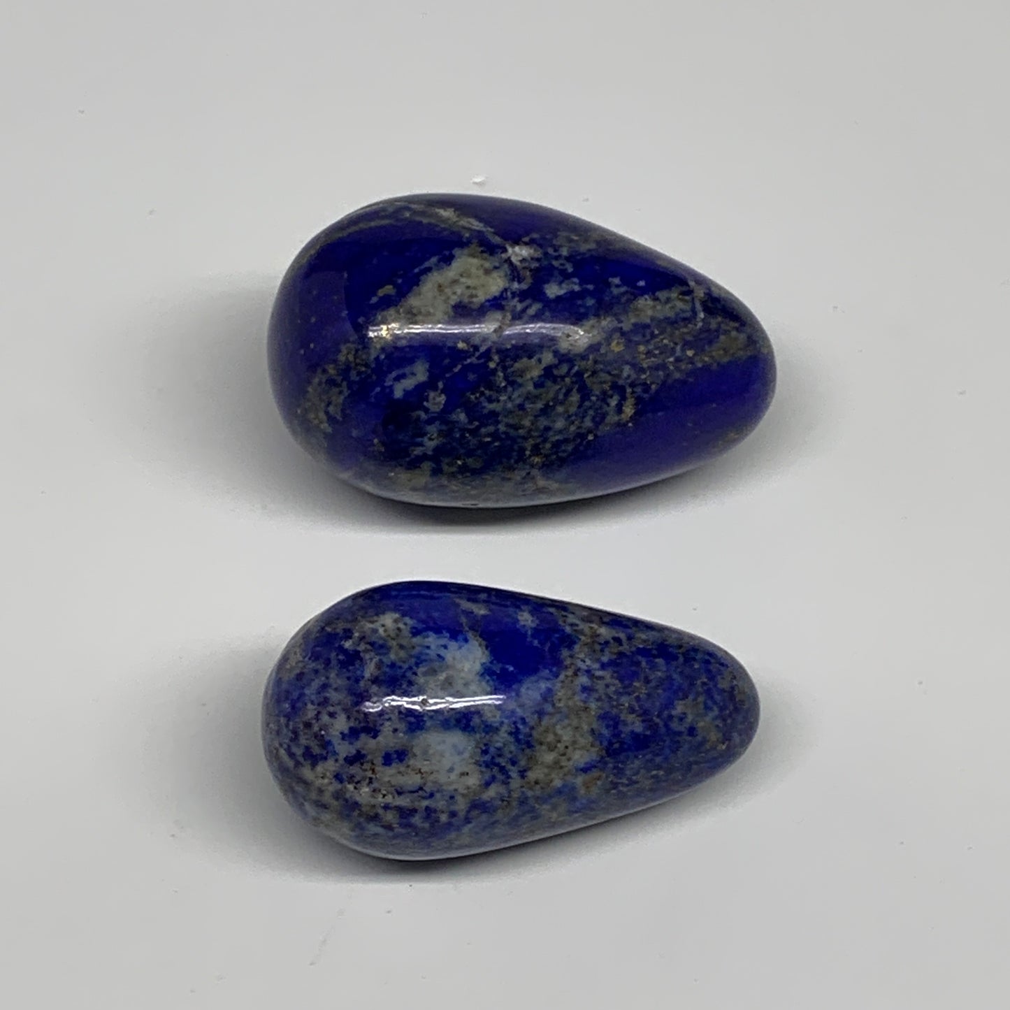 133.1g, 1.9"-2", 2pcs, Natural Lapis Lazuli Egg Polished @Afghanistan, B30410