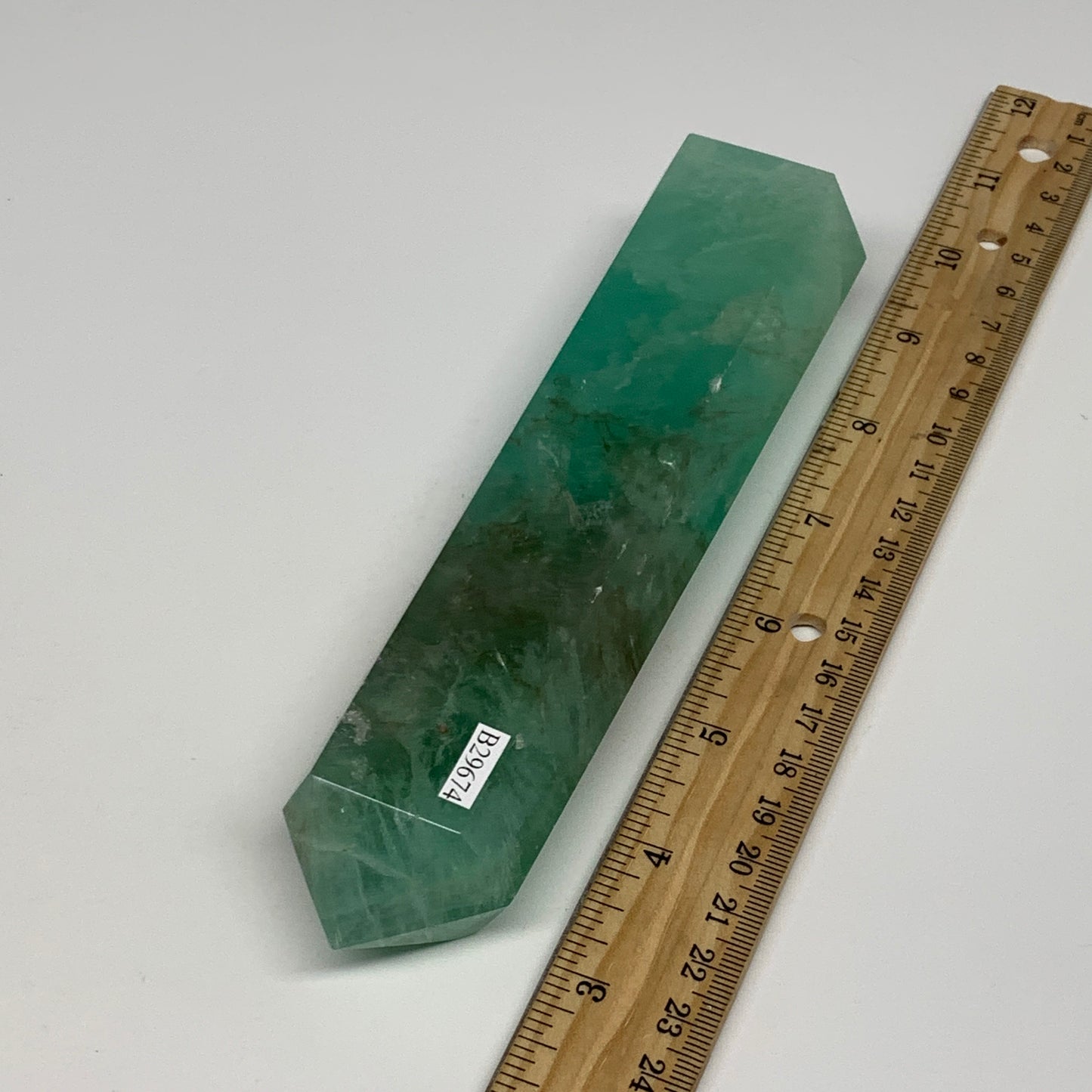 1.14 lbs, 6.9"x1.5"x1.3" Natural Fluorite Tower Obelisk Point Crystal, B29674