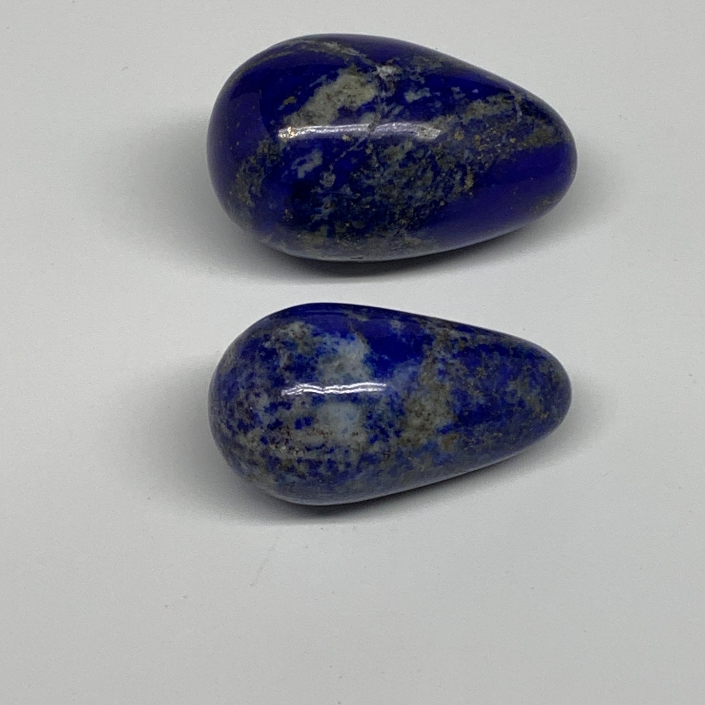 133.1g, 1.9"-2", 2pcs, Natural Lapis Lazuli Egg Polished @Afghanistan, B30410