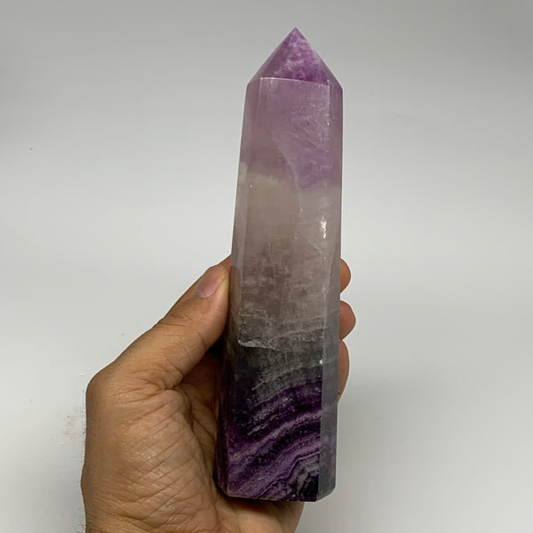 1.11 lbs, 6.4"x1.6"x1.5" Natural Fluorite Tower Obelisk Point Crystal, B29675