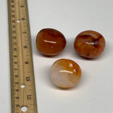 157g,1.4"-1.5", 3pcs, Small Red Carnelian Palm-Stone Gem Crystal Polished,B28139