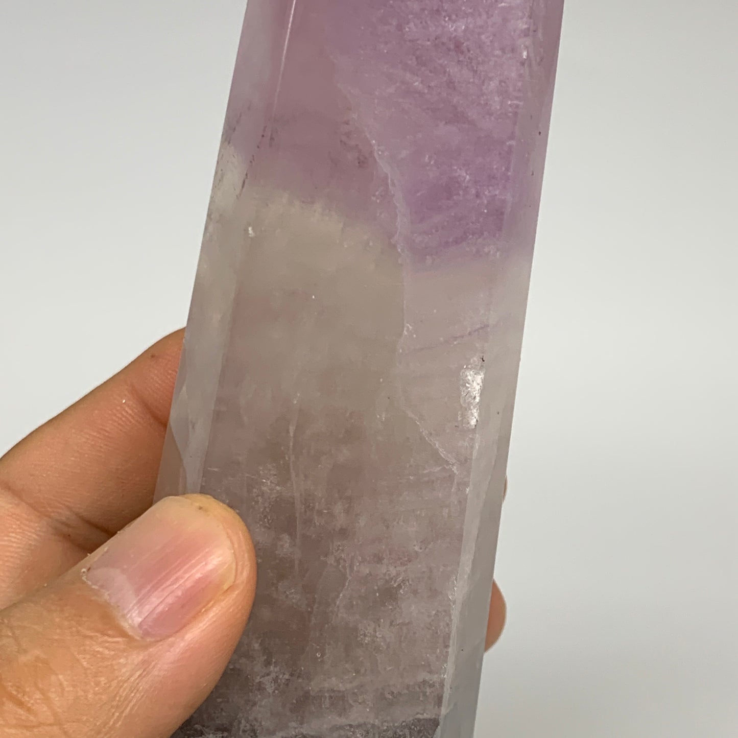 1.11 lbs, 6.4"x1.6"x1.5" Natural Fluorite Tower Obelisk Point Crystal, B29675