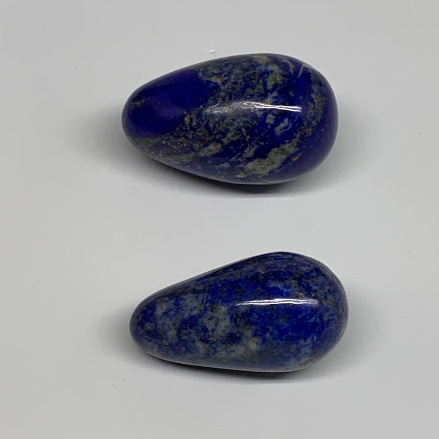 133.1g, 1.9"-2", 2pcs, Natural Lapis Lazuli Egg Polished @Afghanistan, B30410
