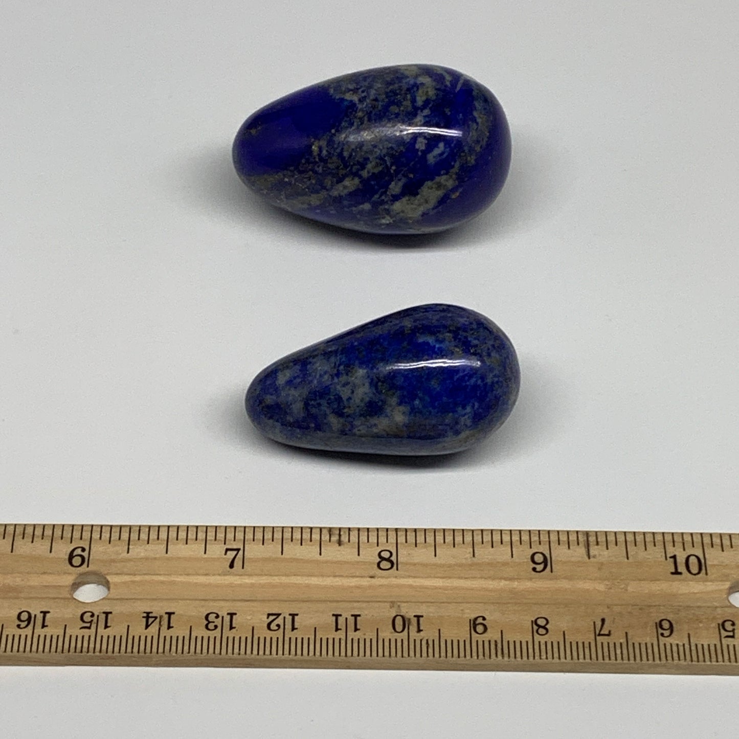 133.1g, 1.9"-2", 2pcs, Natural Lapis Lazuli Egg Polished @Afghanistan, B30410