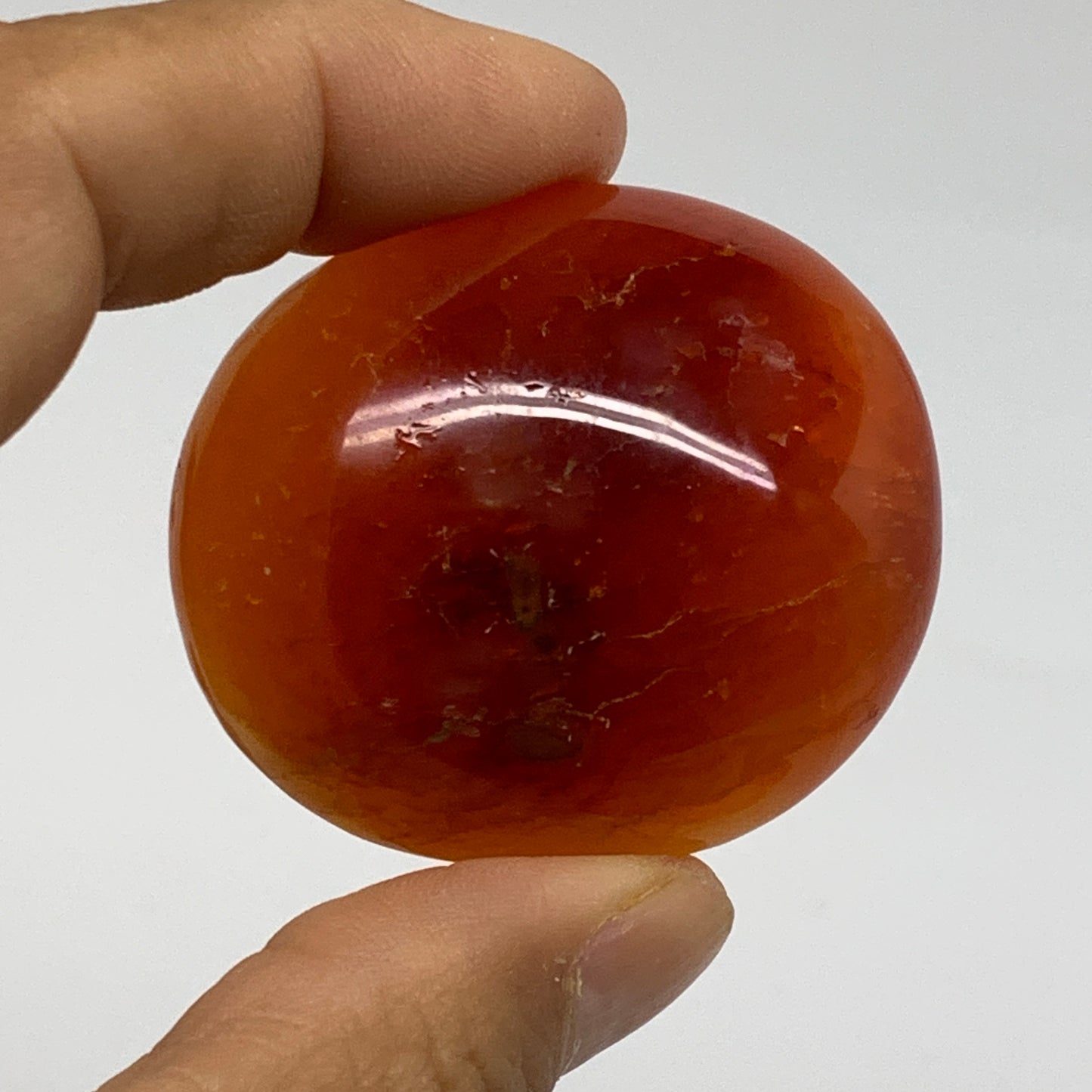 185.6g, 1.9"-2.1", 3pcs, Red Carnelian Palm-Stone Gem Crystal Polished, B37620