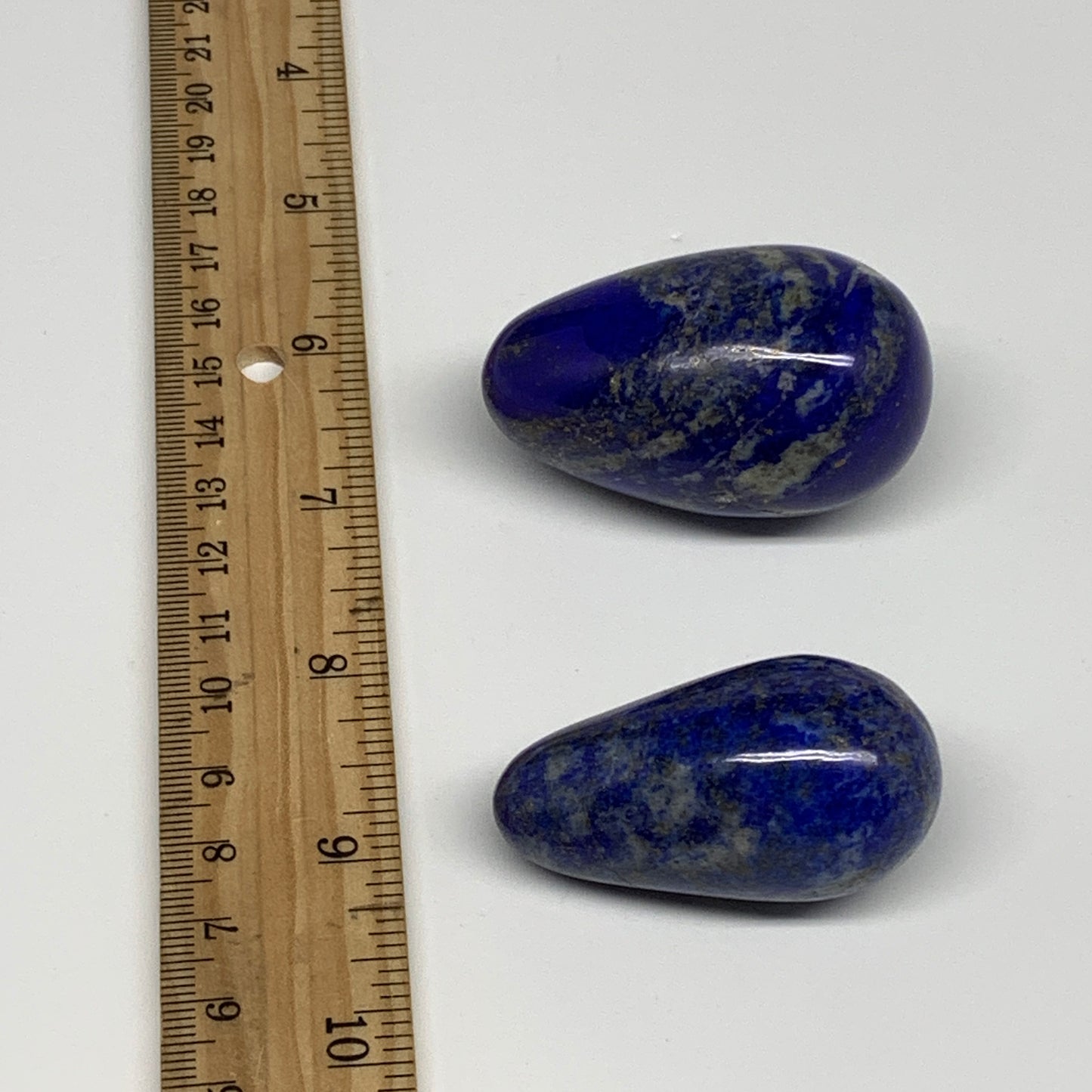 133.1g, 1.9"-2", 2pcs, Natural Lapis Lazuli Egg Polished @Afghanistan, B30410