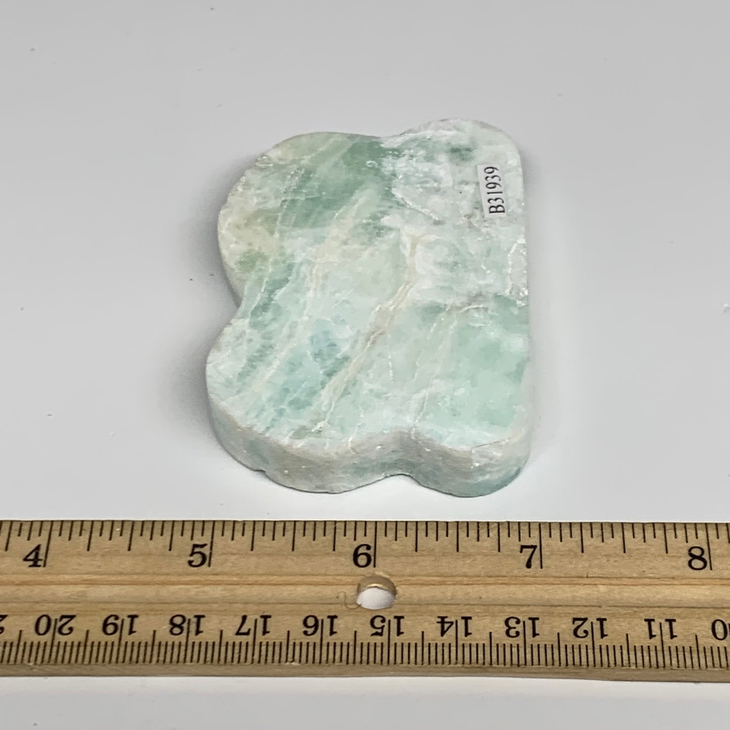 117.9g, 3"x2.1"x0.4", Natural Caribbean Calcite Cloud Crystal @Afghanistan, B319