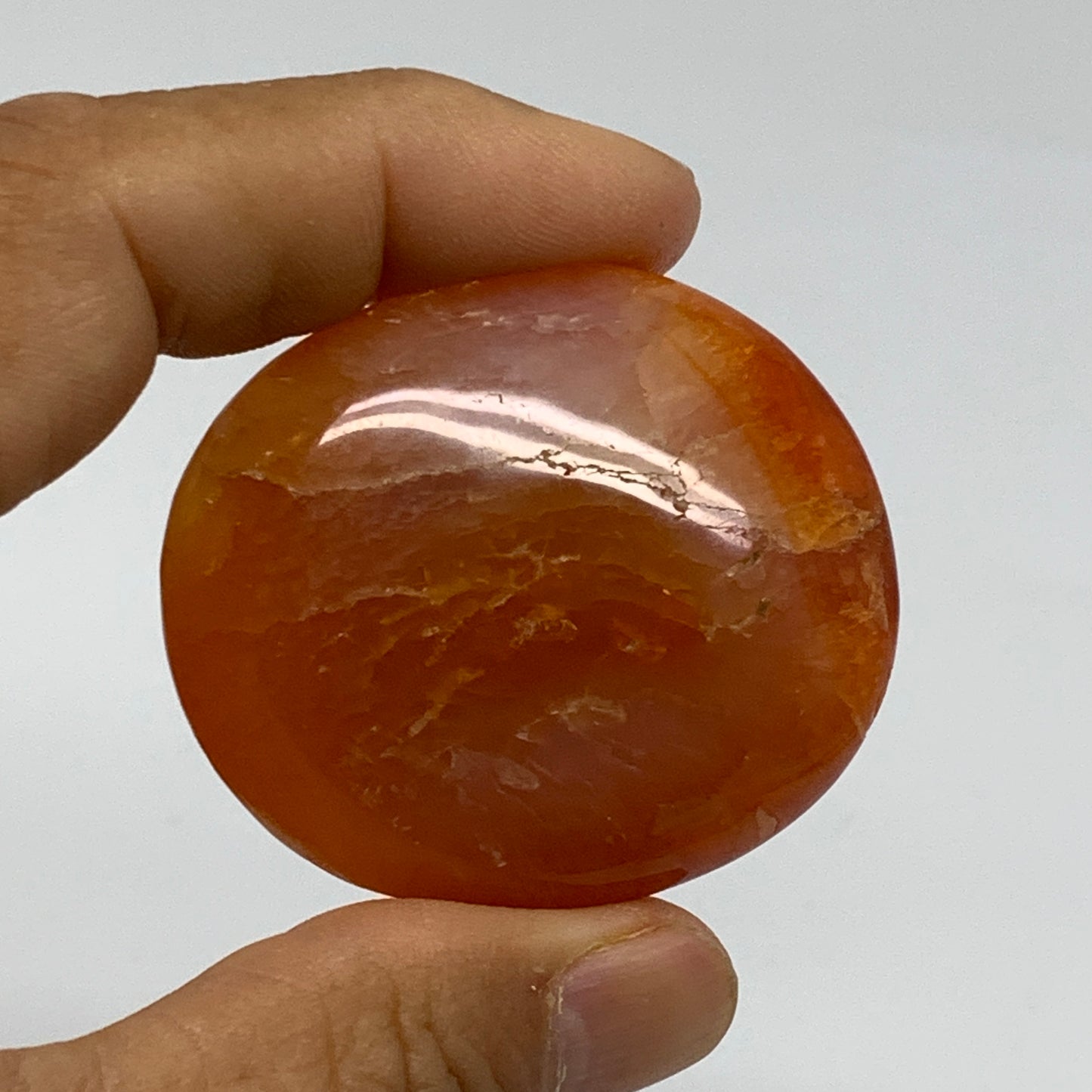 185.6g, 1.9"-2.1", 3pcs, Red Carnelian Palm-Stone Gem Crystal Polished, B37620