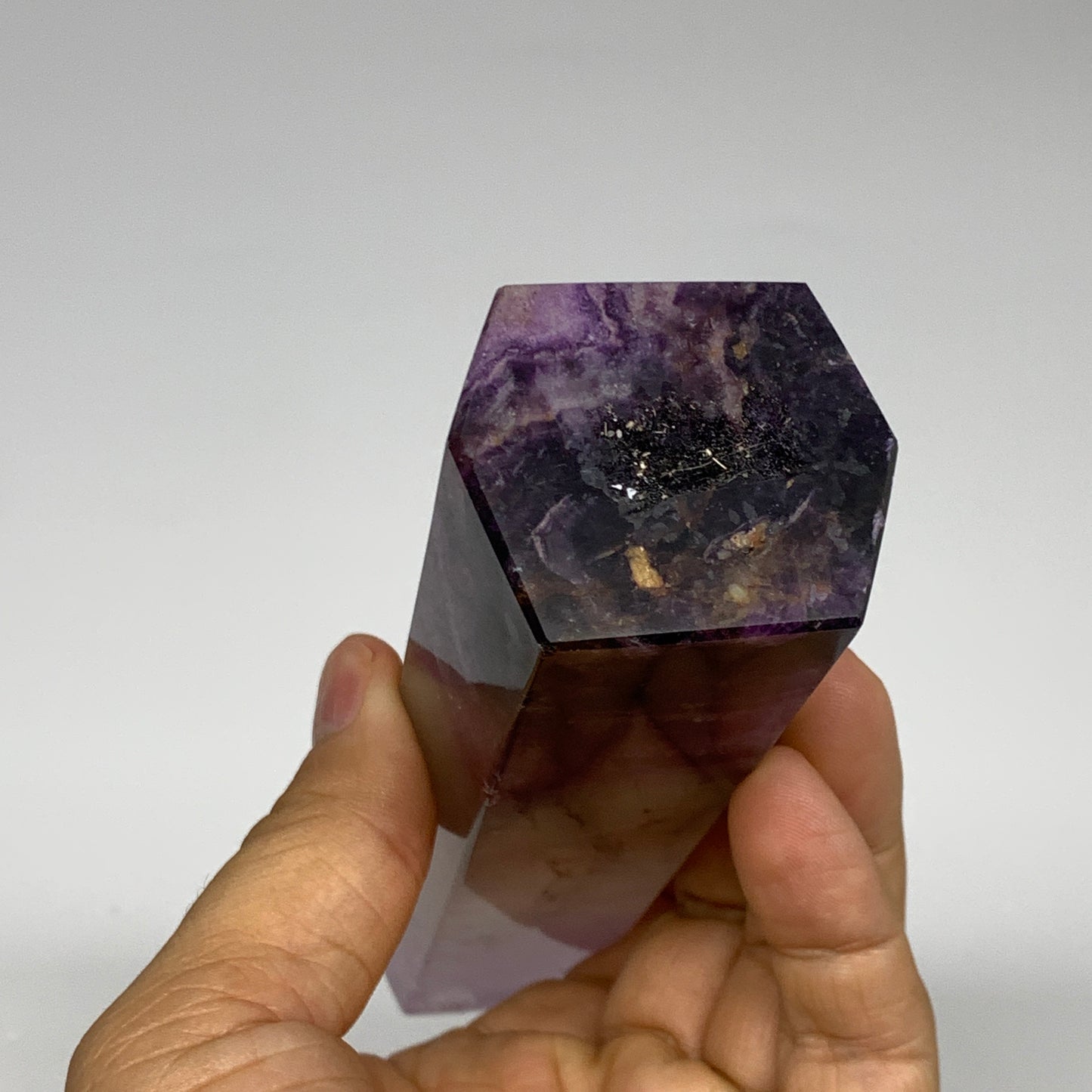 1.11 lbs, 6.4"x1.6"x1.5" Natural Fluorite Tower Obelisk Point Crystal, B29675