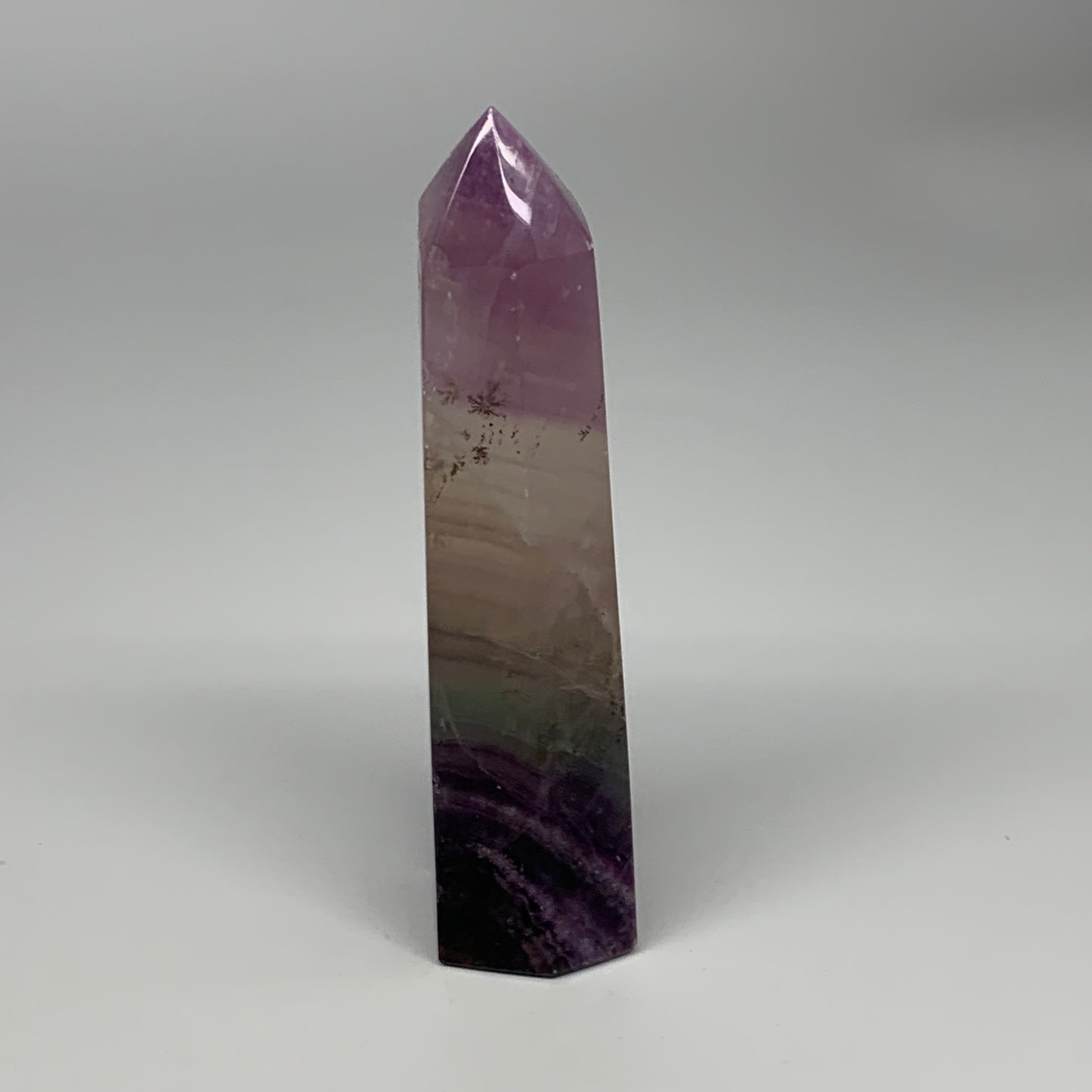 1.11 lbs, 6.4"x1.6"x1.5" Natural Fluorite Tower Obelisk Point Crystal, B29675