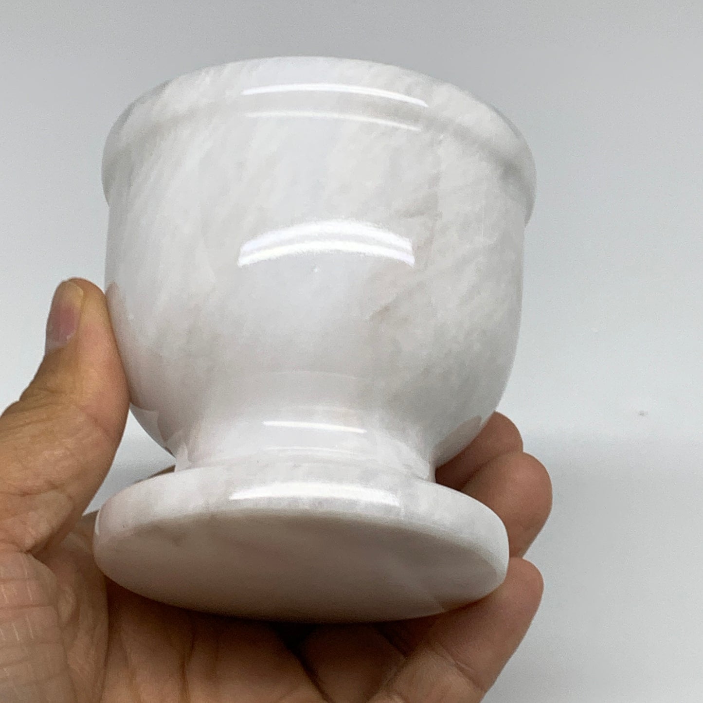 1.28 lbs, 3"x3", Natural Marble Crystal Pestle and Mortar Handmade, B32567