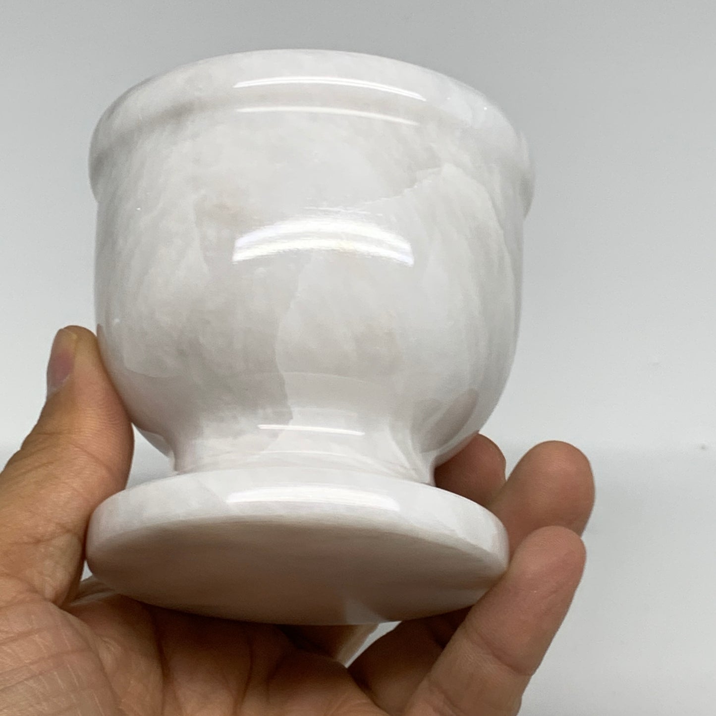 1.28 lbs, 3"x3", Natural Marble Crystal Pestle and Mortar Handmade, B32567