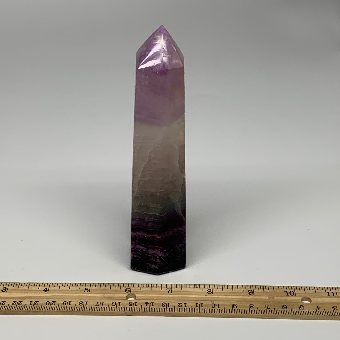 1.11 lbs, 6.4"x1.6"x1.5" Natural Fluorite Tower Obelisk Point Crystal, B29675