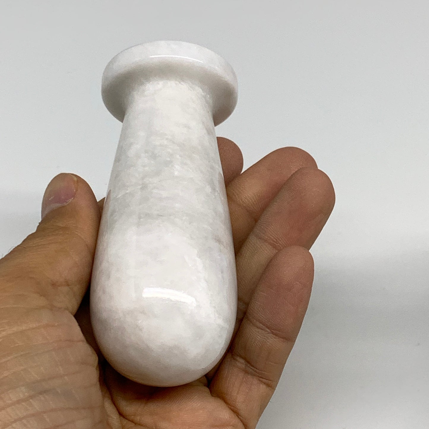 1.28 lbs, 3"x3", Natural Marble Crystal Pestle and Mortar Handmade, B32567