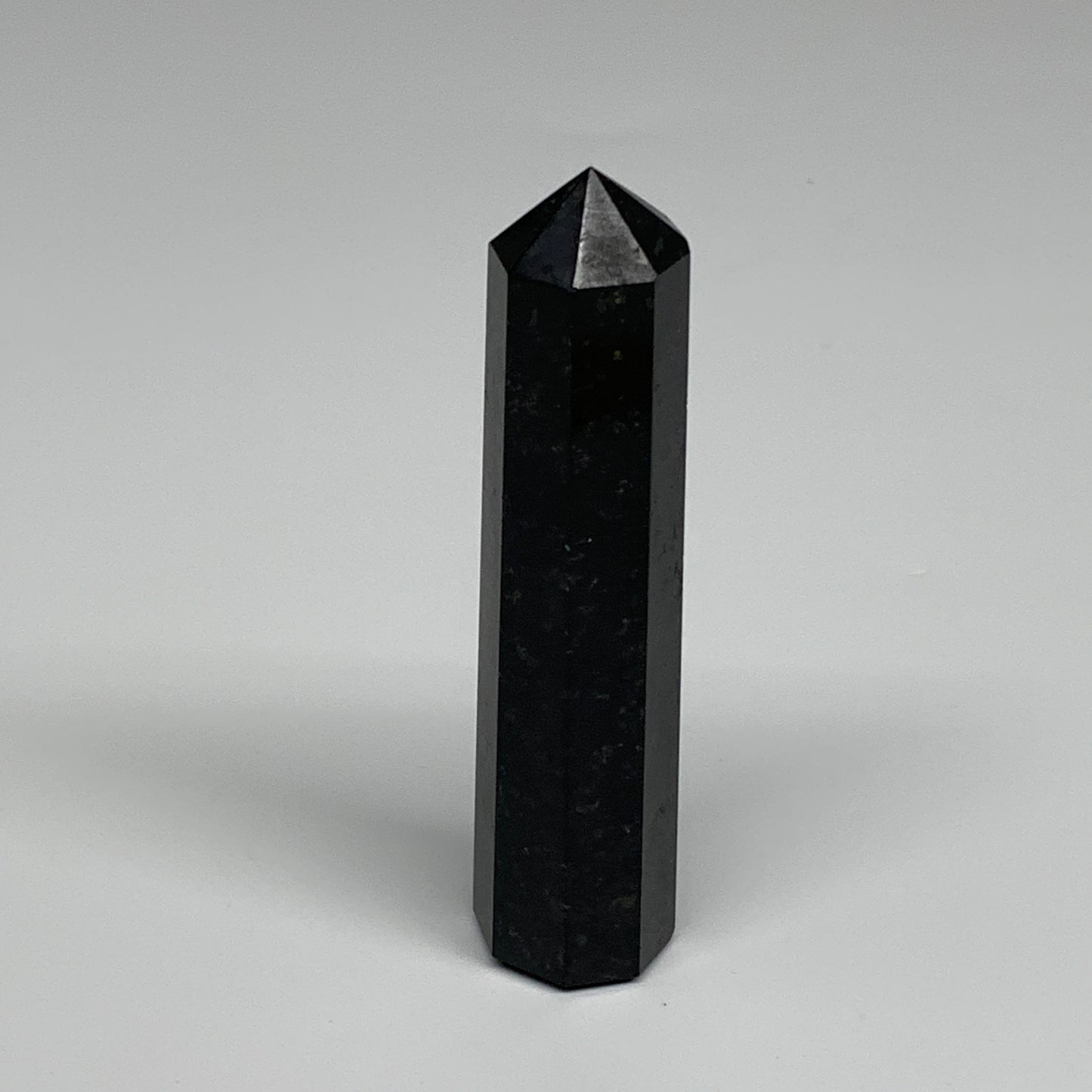 120.8g, 4.1"x0.9", Black Tourmaline Tower Obelisk Point @Brazil, B31252