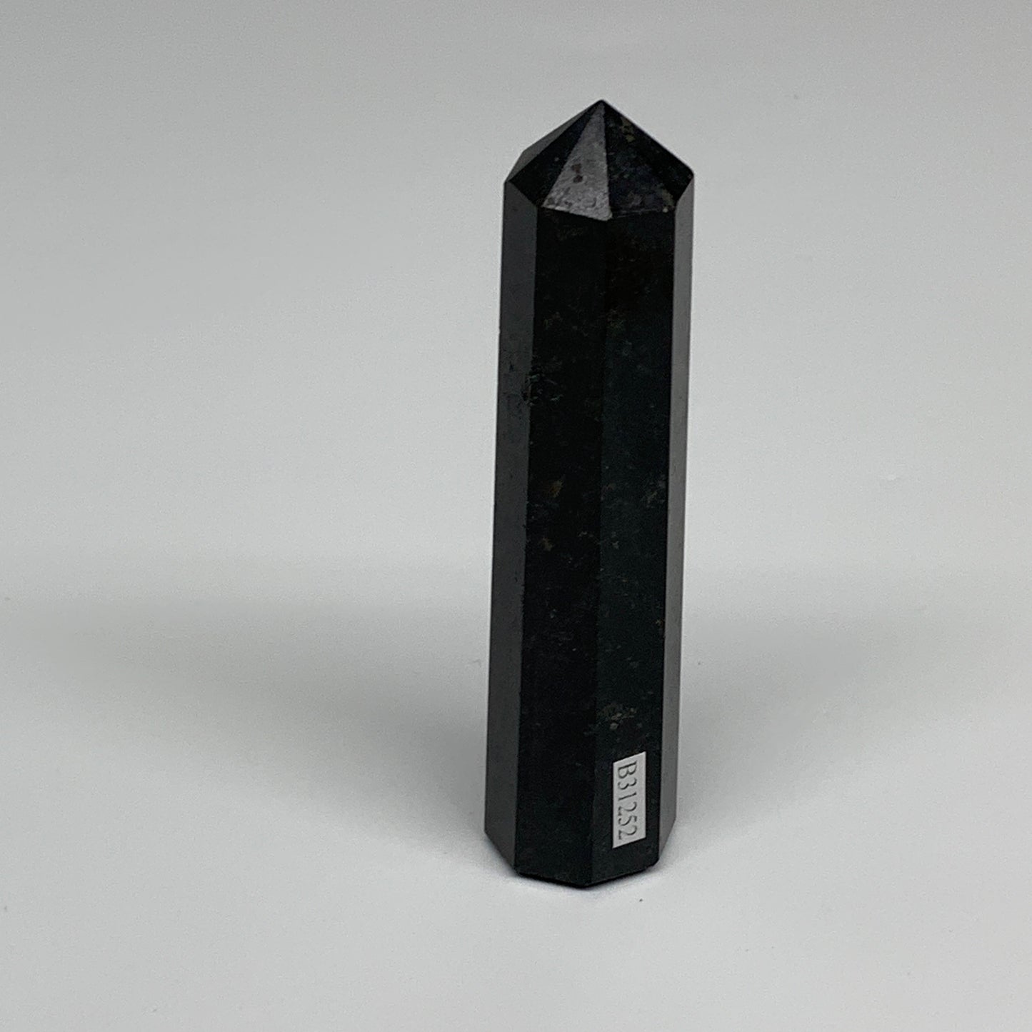 120.8g, 4.1"x0.9", Black Tourmaline Tower Obelisk Point @Brazil, B31252