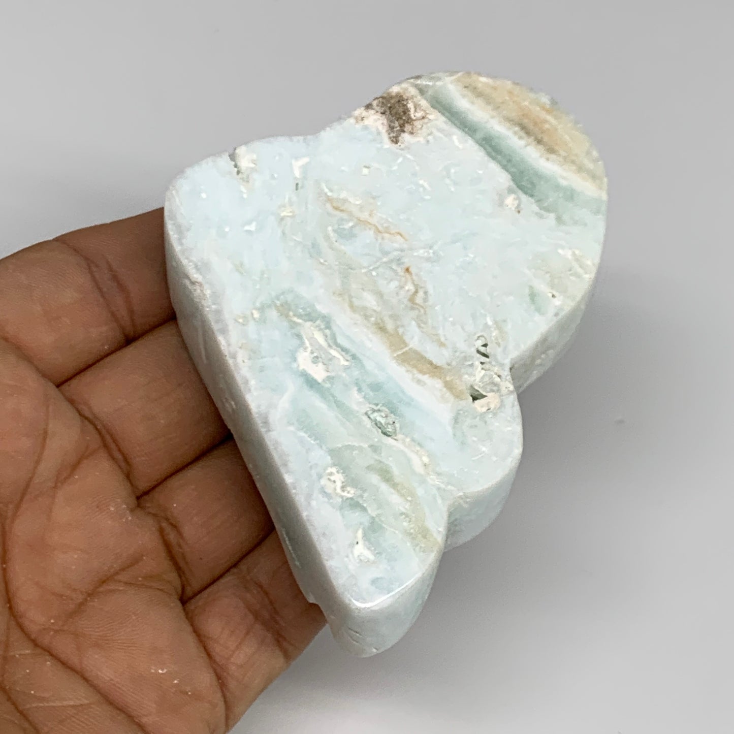 161g, 2.9"x2.5"x0.7", Natural Caribbean Calcite Cloud Crystal @Afghanistan, B319