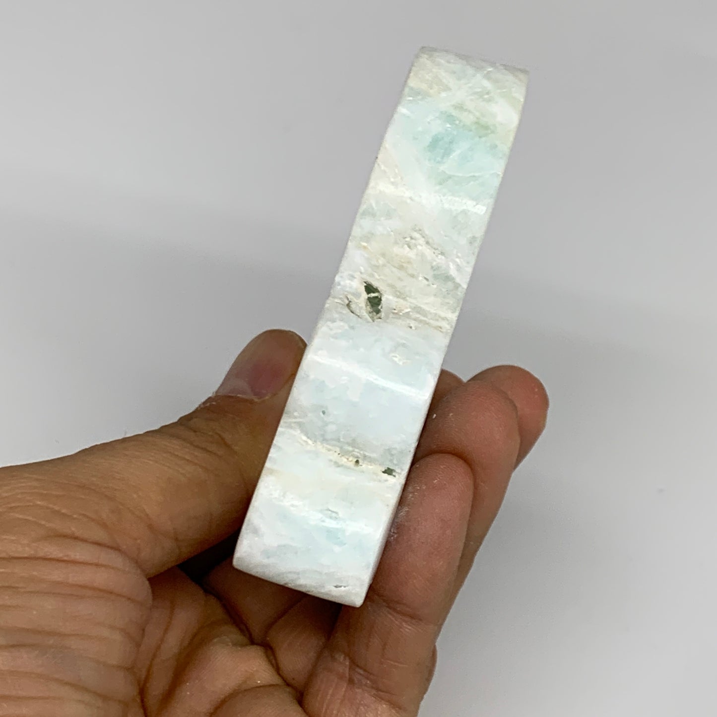 161g, 2.9"x2.5"x0.7", Natural Caribbean Calcite Cloud Crystal @Afghanistan, B319