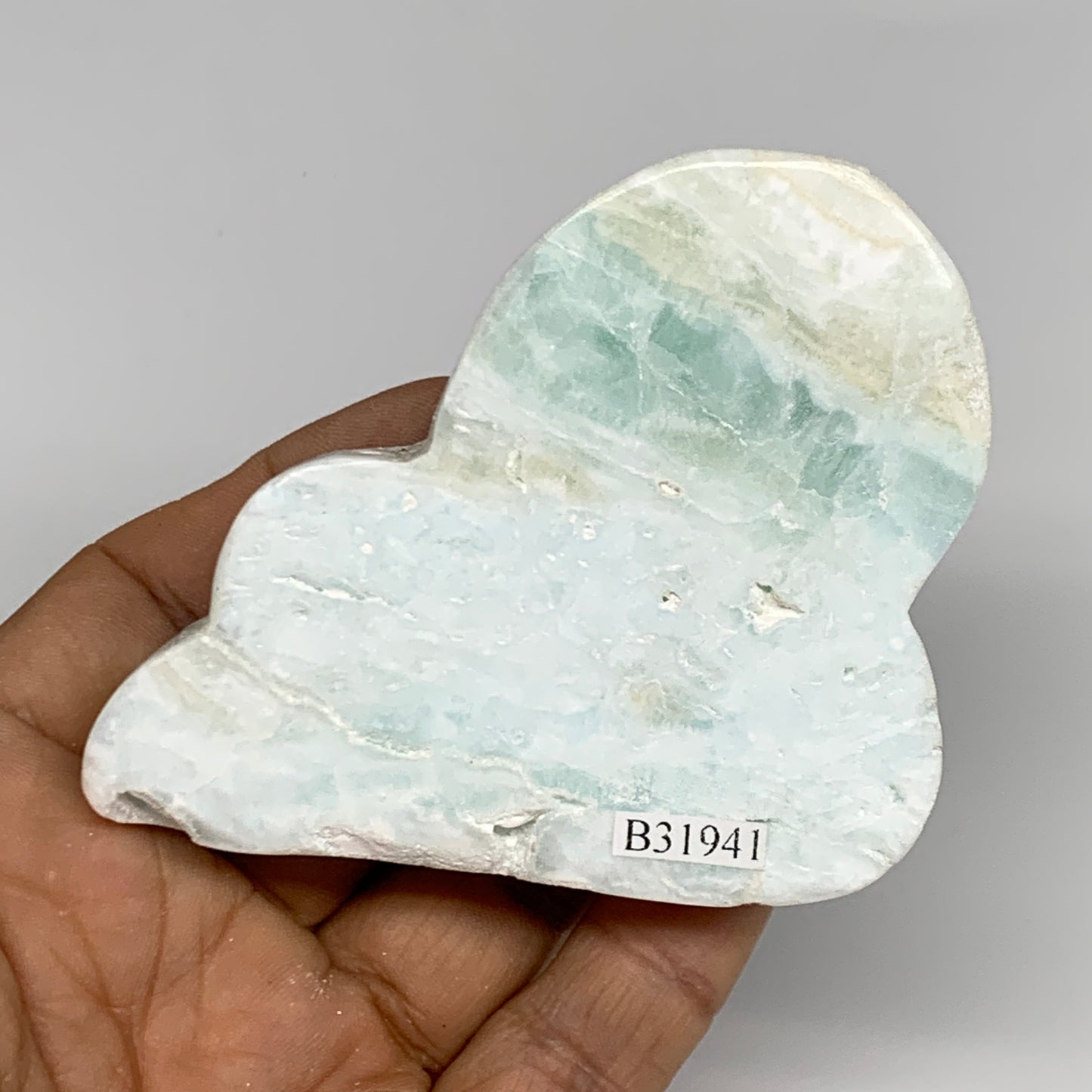 161g, 2.9"x2.5"x0.7", Natural Caribbean Calcite Cloud Crystal @Afghanistan, B319