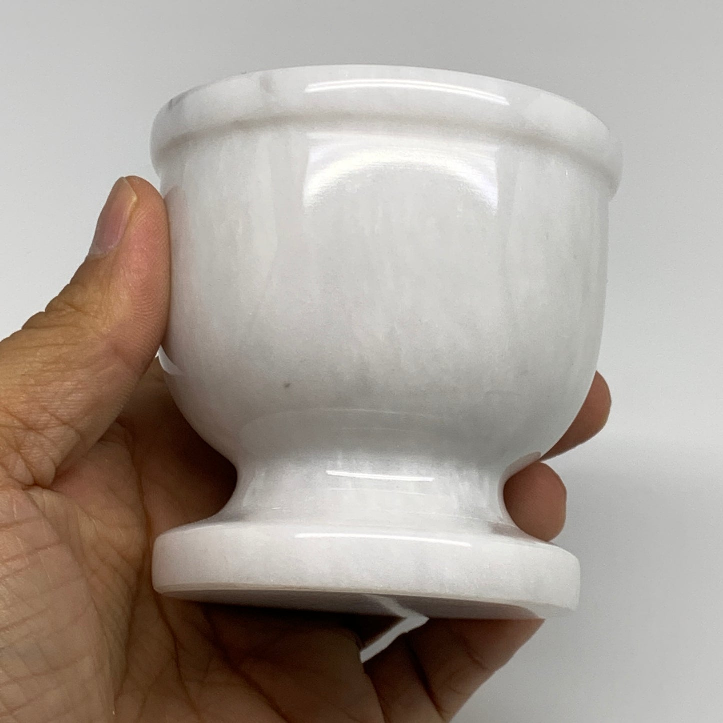 1.34 lbs, 3"x3", Natural Marble Crystal Pestle and Mortar Handmade, B32568