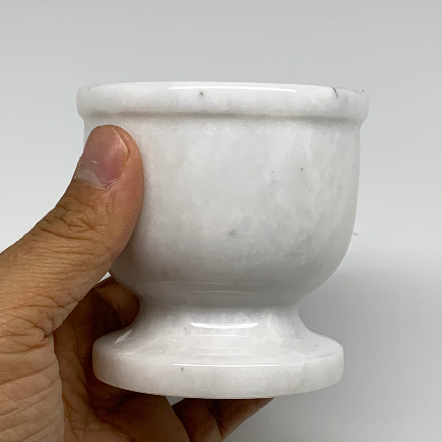 1.34 lbs, 3"x3", Natural Marble Crystal Pestle and Mortar Handmade, B32568