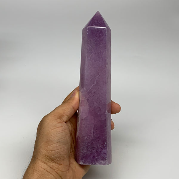 1.42 lbs,  7.6"x1.7"x1.5" Natural Fluorite Tower Obelisk Point Crystal, B29677